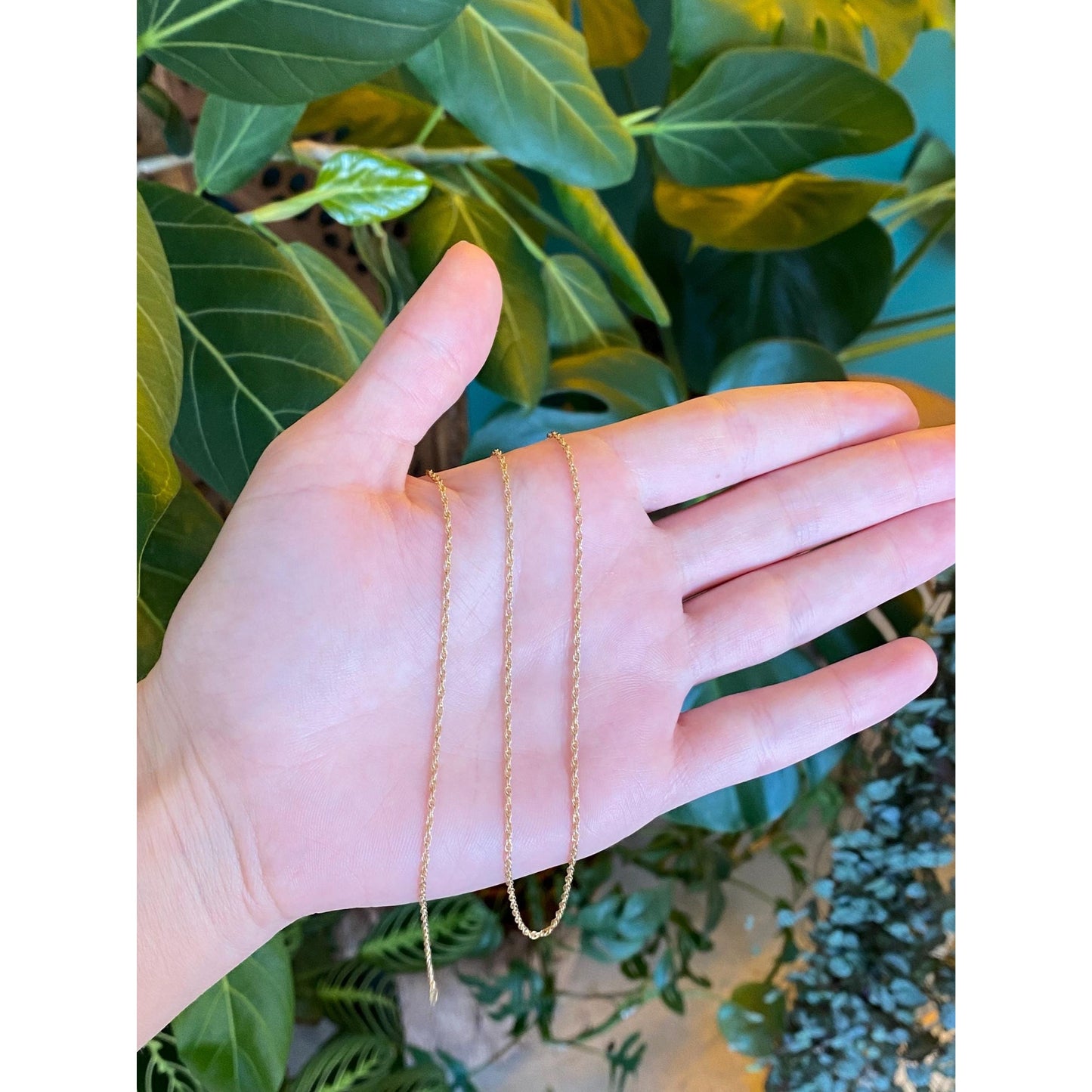 Vintage Solid 14k Yellow Gold Dainty Chain Necklace - 18.75 inches