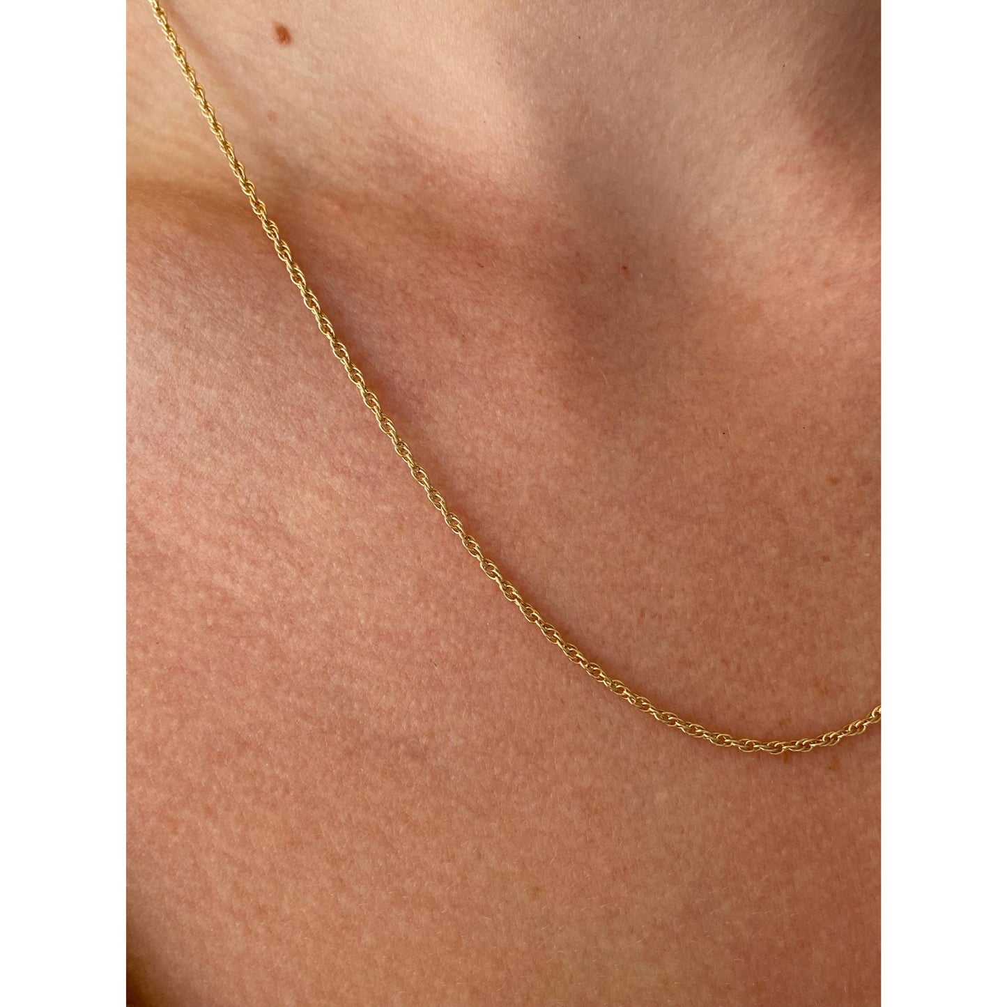 Vintage Solid 14k Yellow Gold Dainty Chain Necklace - 18.75 inches
