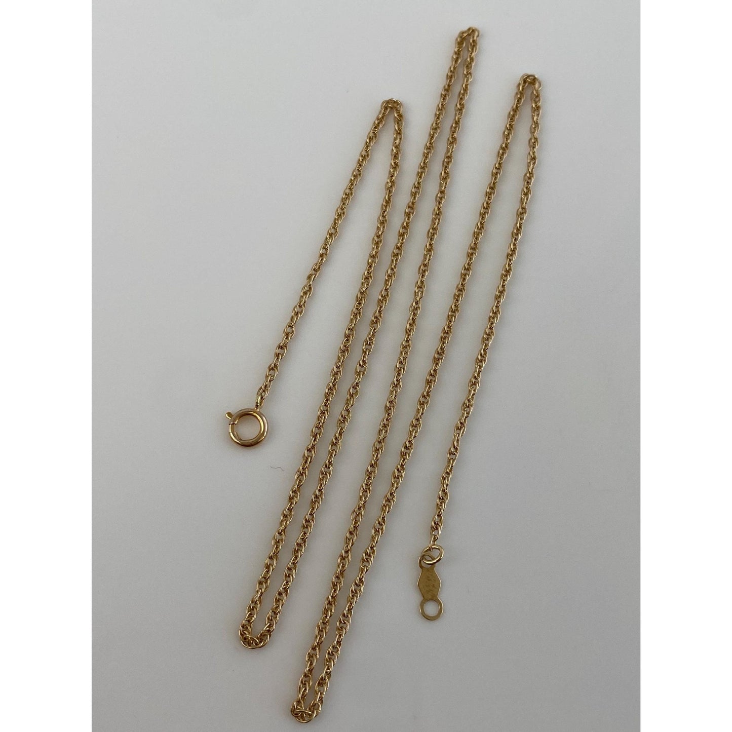 Vintage Solid 14k Yellow Gold Dainty Chain Necklace - 18.75 inches