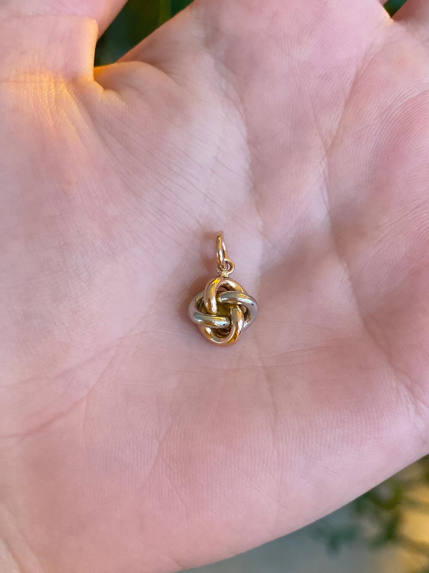 Vintage 14k Rose & White Gold Knot Stick Pin Conversion Charm