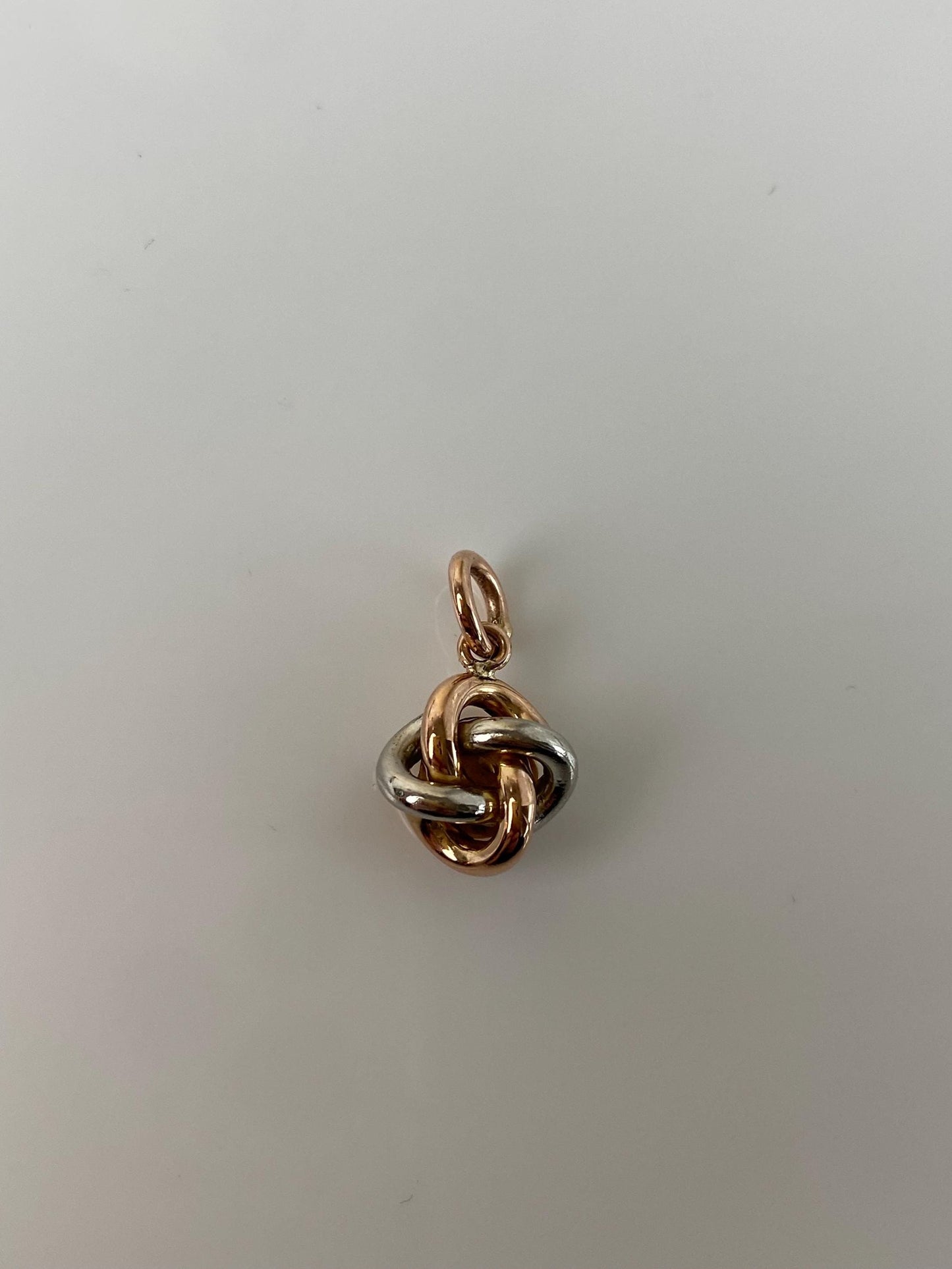 Vintage 14k Rose & White Gold Knot Stick Pin Conversion Charm