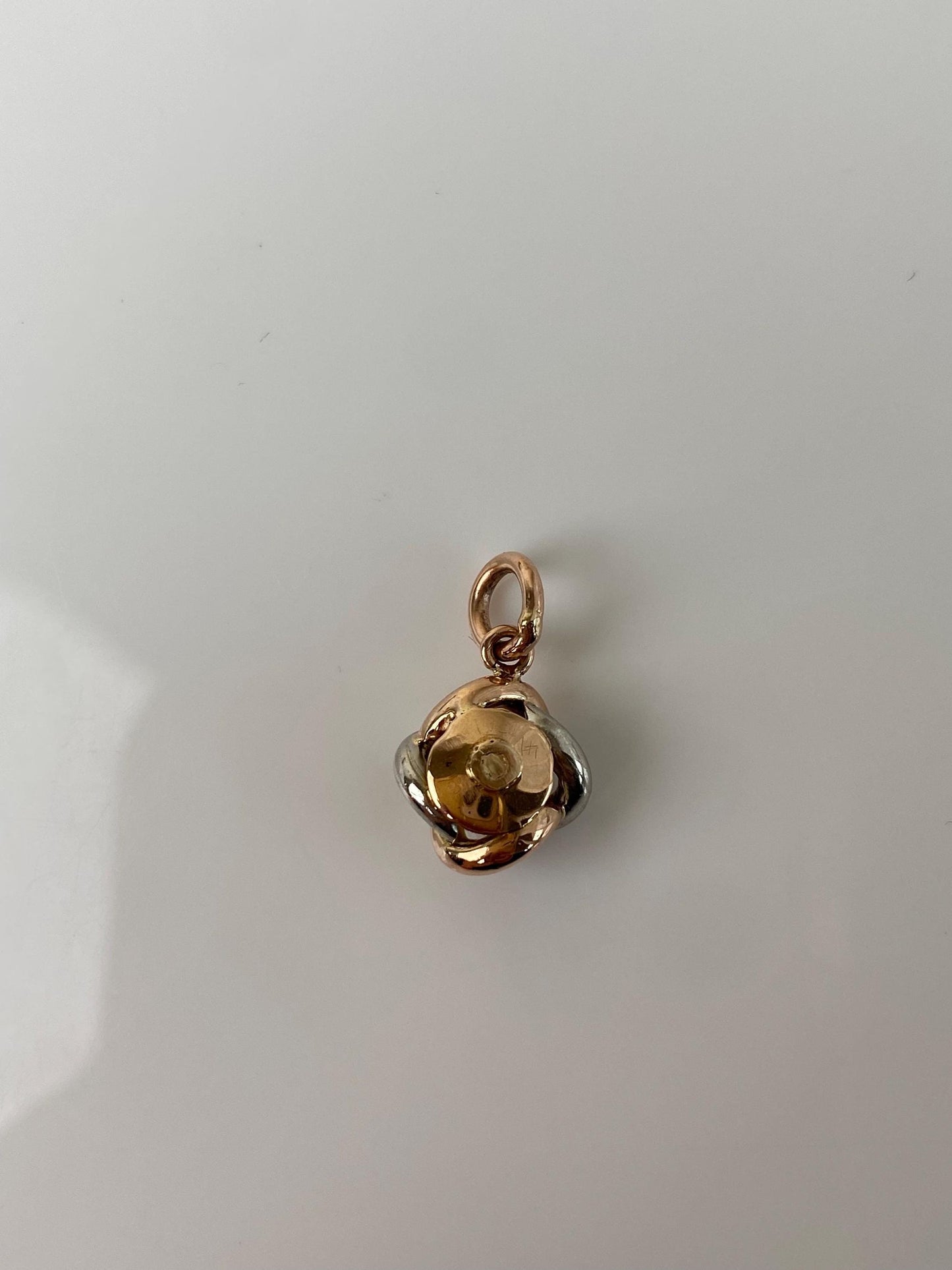 Vintage 14k Rose & White Gold Knot Stick Pin Conversion Charm