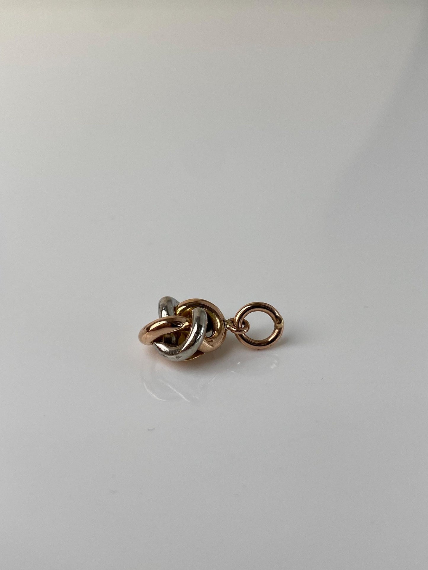 Vintage 14k Rose & White Gold Knot Stick Pin Conversion Charm