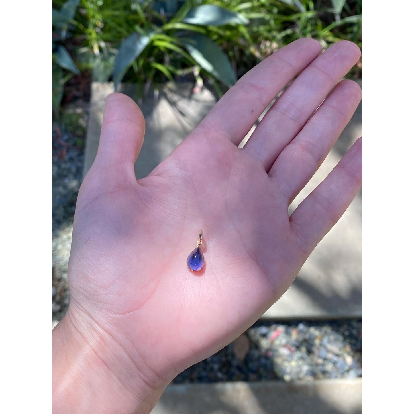 Vintage Solid 14k Yellow Gold Amethyst Stick Pin Conversion Charm