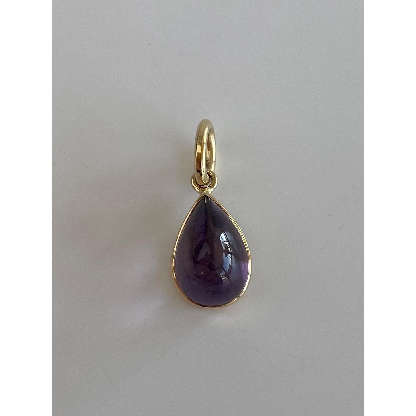 Vintage Solid 14k Yellow Gold Amethyst Stick Pin Conversion Charm
