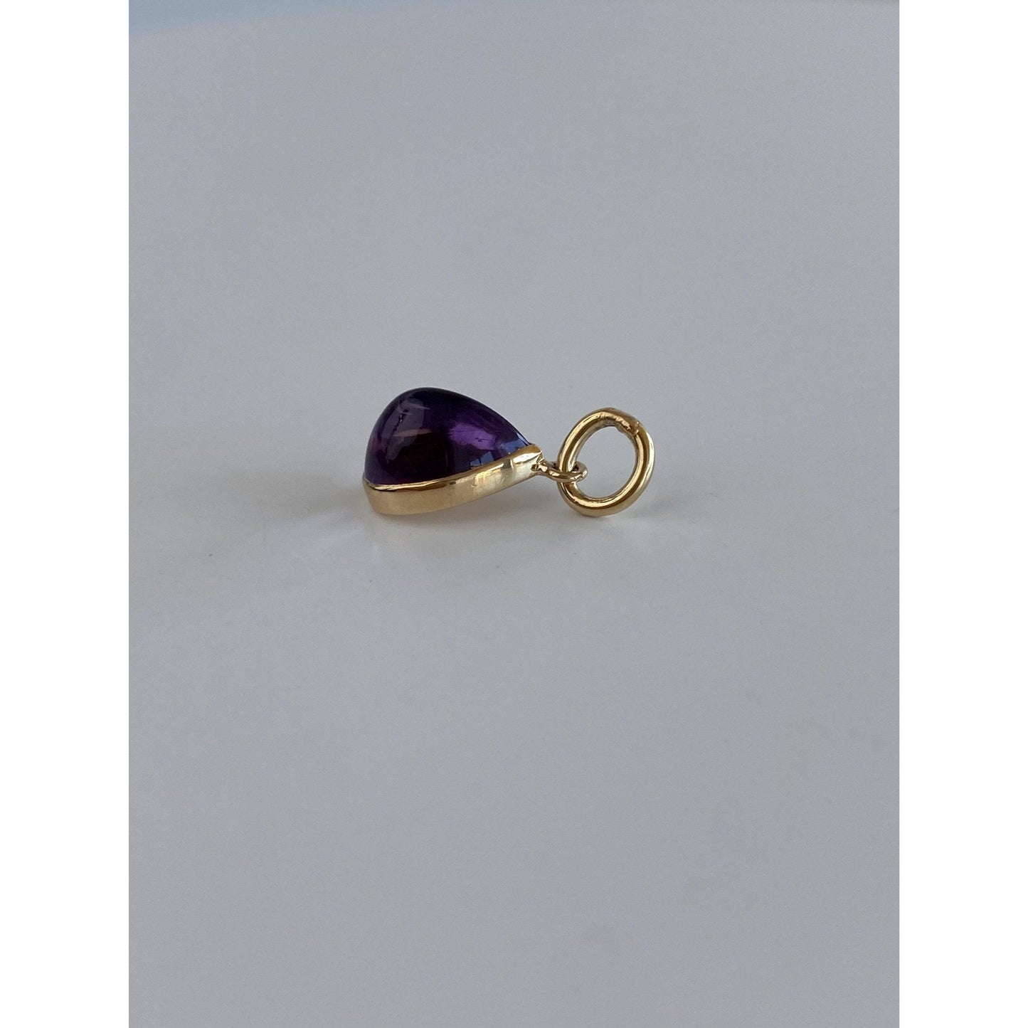 Vintage Solid 14k Yellow Gold Amethyst Stick Pin Conversion Charm