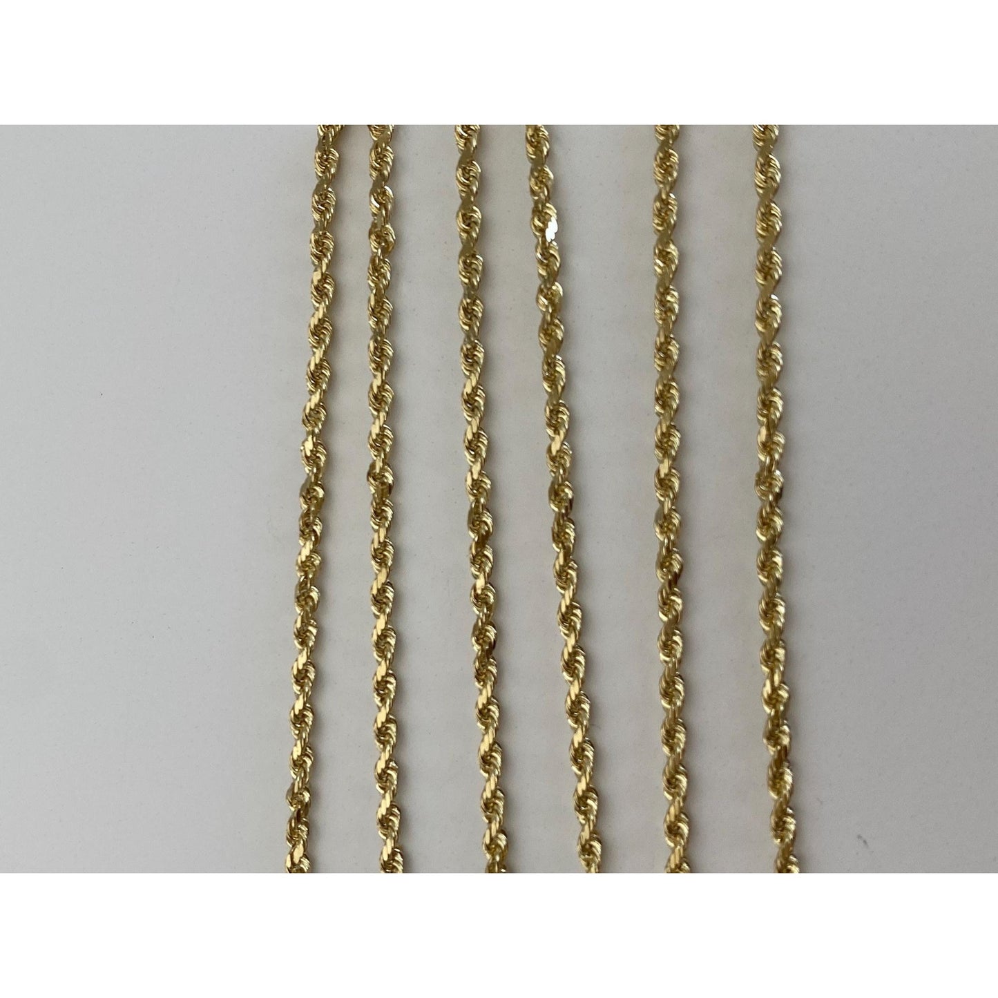 Vintage Solid 14k Yellow Gold Dainty Rope Chain Necklace - 17.75 inches