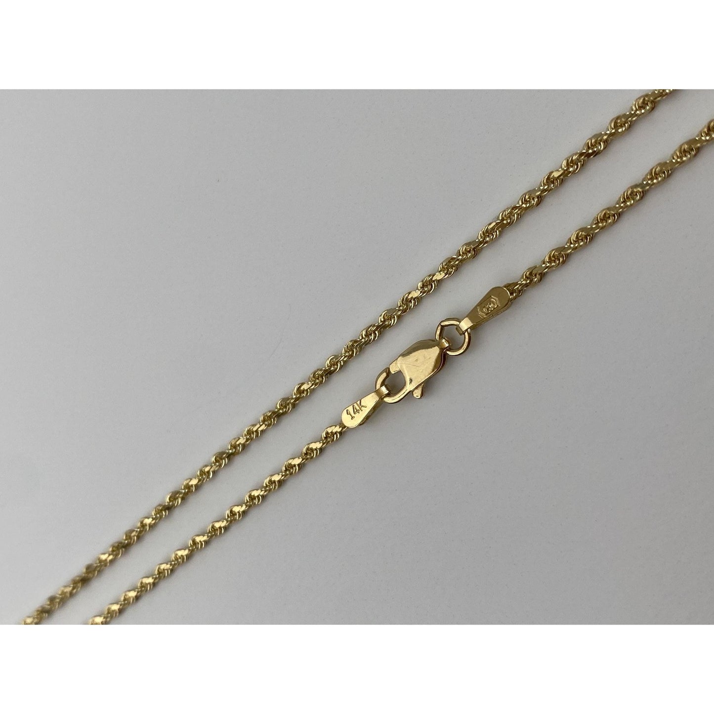 Vintage Solid 14k Yellow Gold Dainty Rope Chain Necklace - 17.75 inches