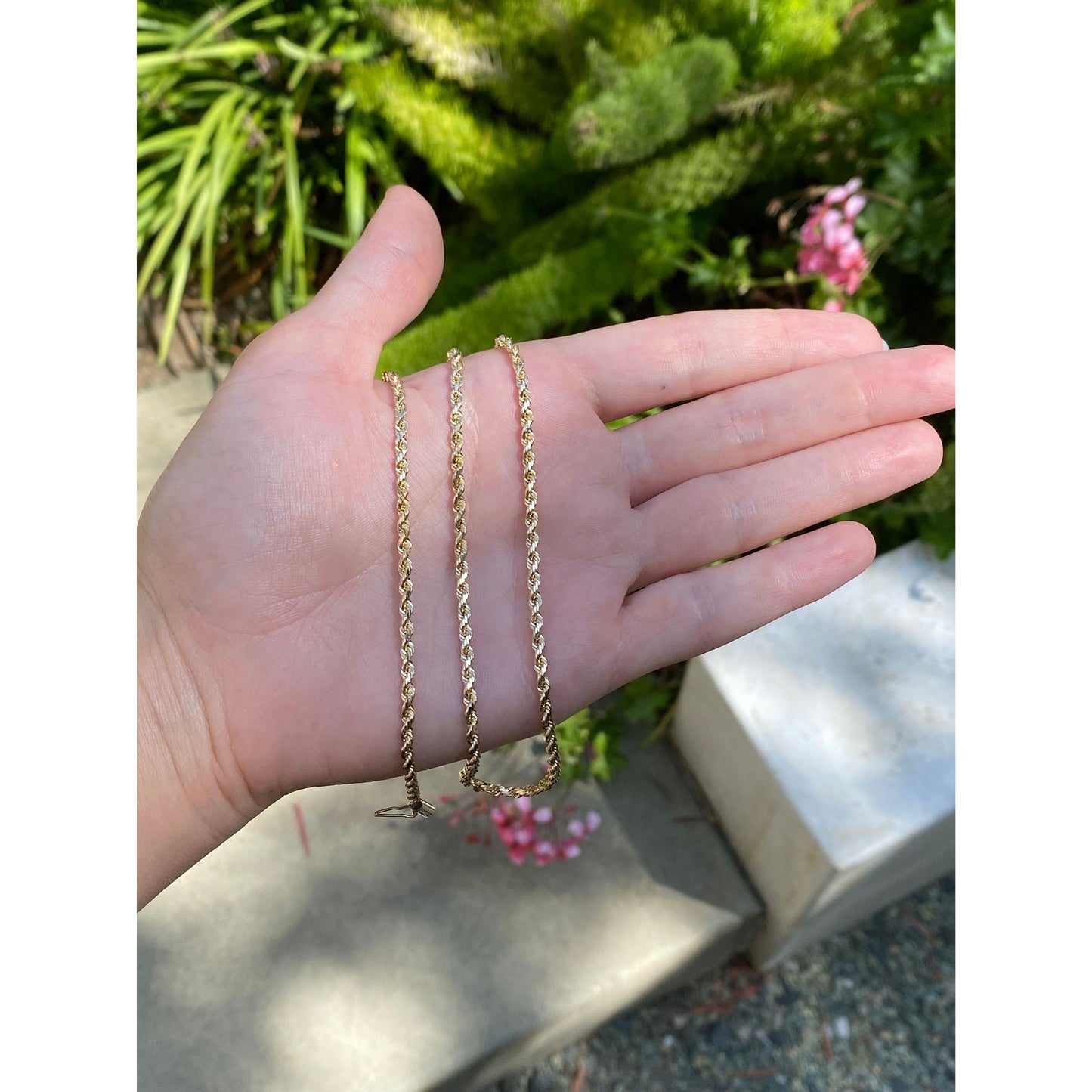 Vintage Solid 14k Yellow Gold Rope Chain Necklace - 20 inches