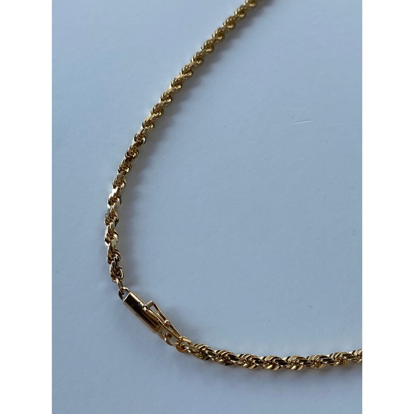 Vintage Solid 14k Yellow Gold Rope Chain Necklace - 20 inches