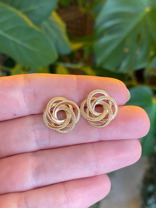 Vintage 14k Yellow Gold Knot Stud Earrings