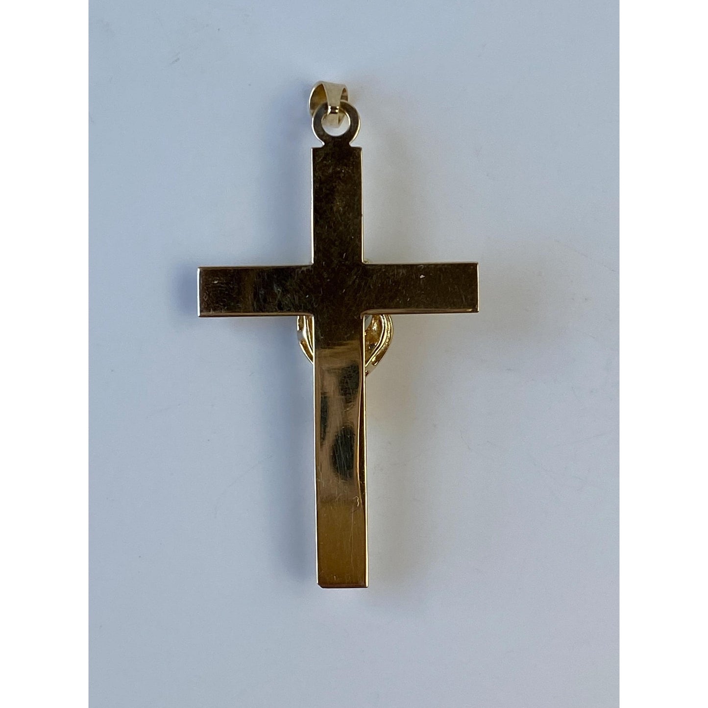 Vintage Solid 14k Yellow Gold Diamond Mystic Topaz Cross Charm