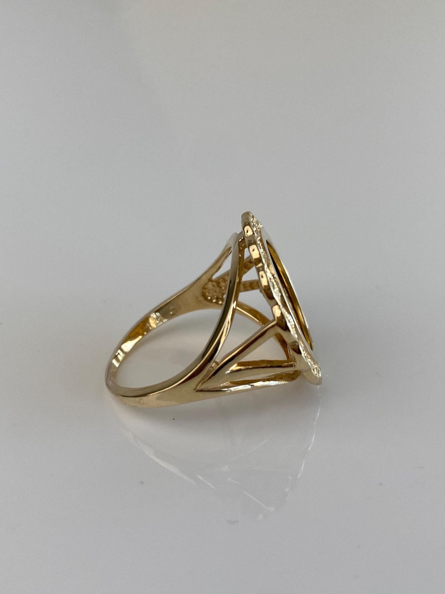 Vintage Solid 24k Yellow Gold Kittens 1/25 Oz. Coin in 14k Ring - Size 6.75