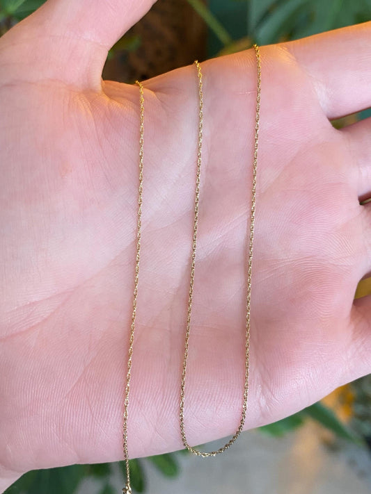 Vintage Solid 10k Yellow Gold Dainty Chain Necklace - 18.25 inches