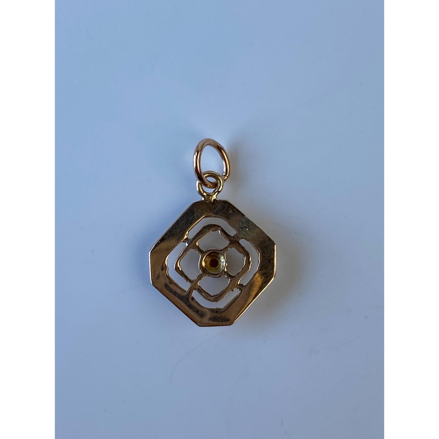 Vintage Solid 10k Yellow Gold Pink Cubic Zirconia Stick Pin Conversion Charm