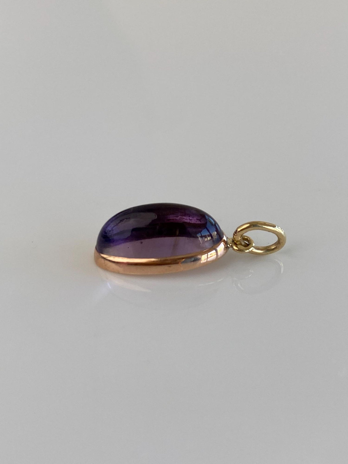 Vintage Solid 14k Yellow Gold Amethyst Cufflink Conversion Charm