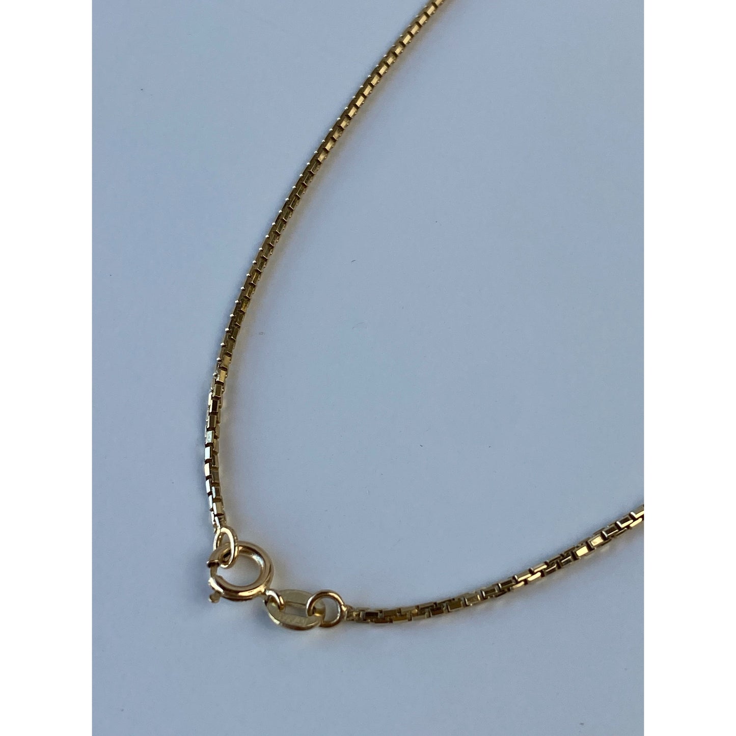 Vintage Solid 14k Yellow Gold Box Chain Necklace - 15.25 inches
