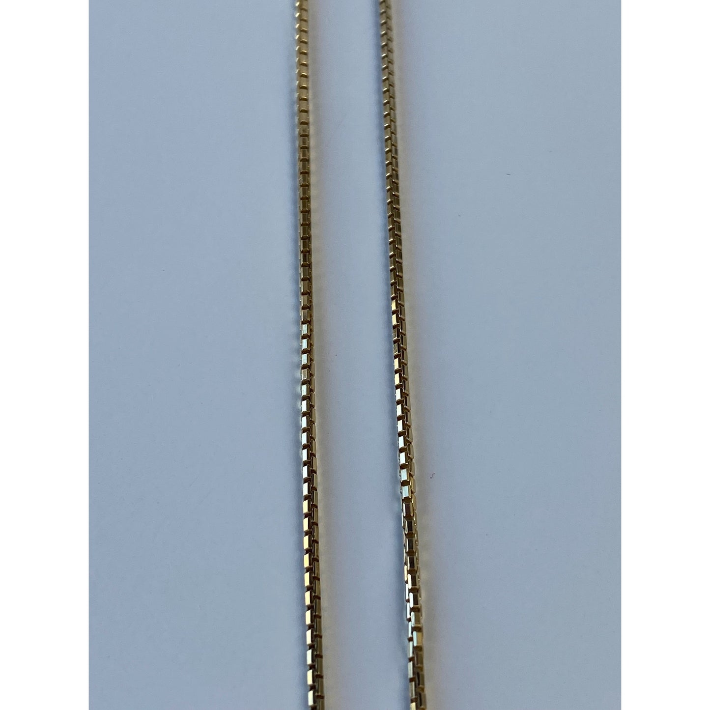 Vintage Solid 14k Yellow Gold Box Chain Necklace - 15.25 inches