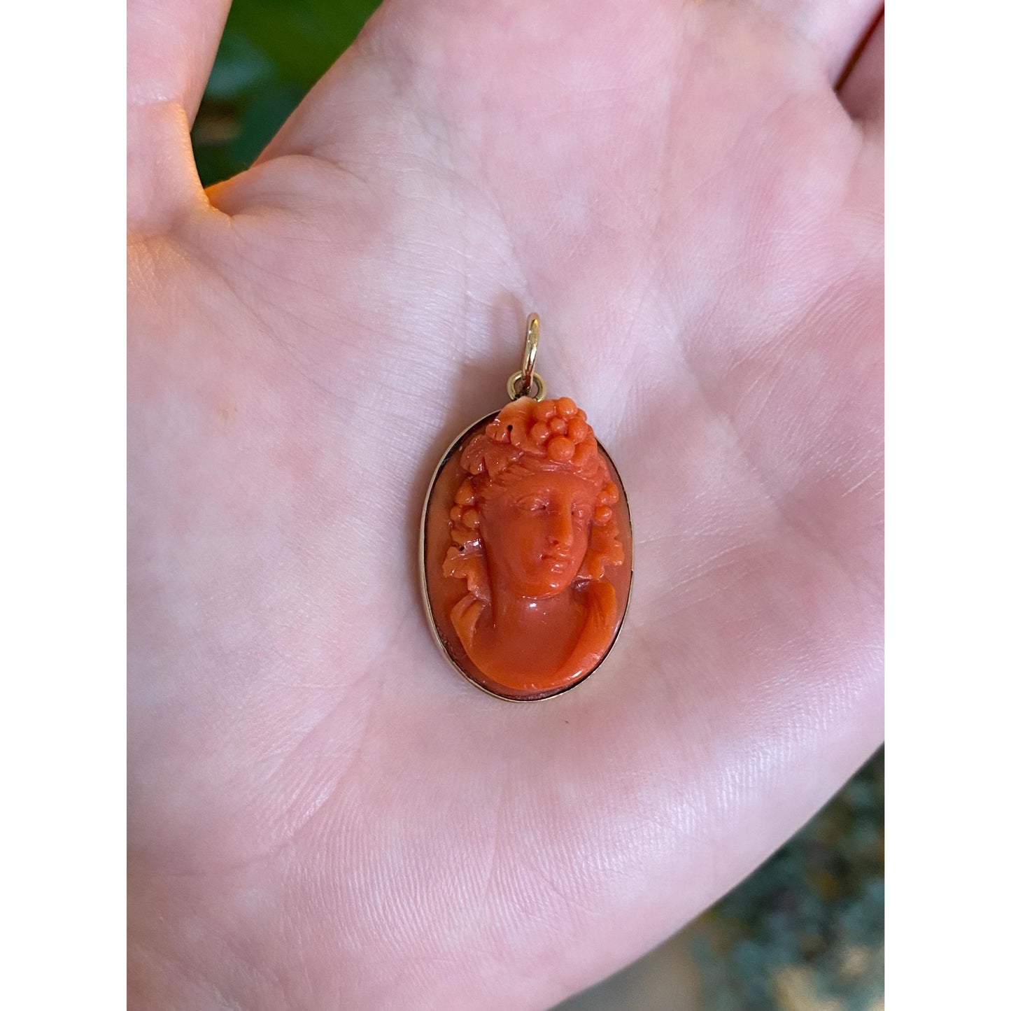 Vintage Solid 14k Yellow Gold Cameo Charm