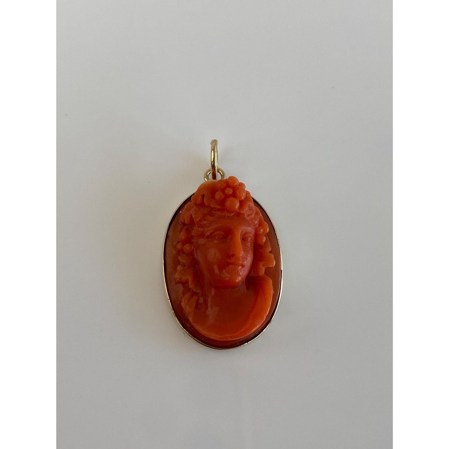 Vintage Solid 14k Yellow Gold Cameo Charm