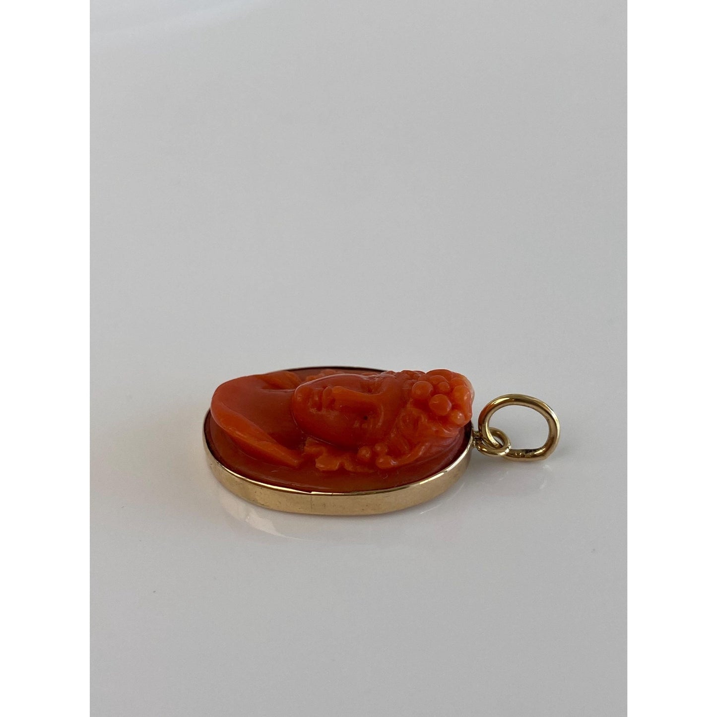 Vintage Solid 14k Yellow Gold Cameo Charm