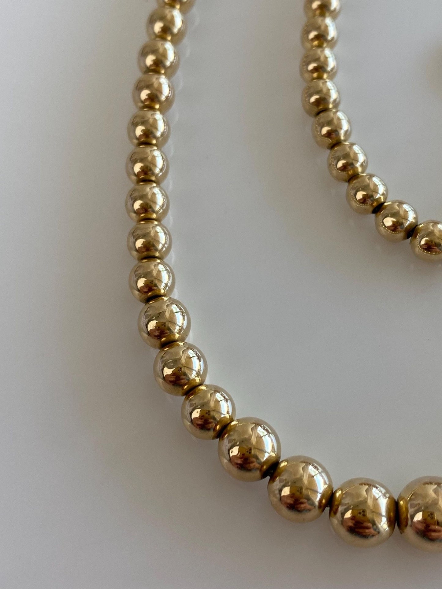 Vintage 14k Yellow Gold Graduated Gold Ball Necklace - 15.5 inches