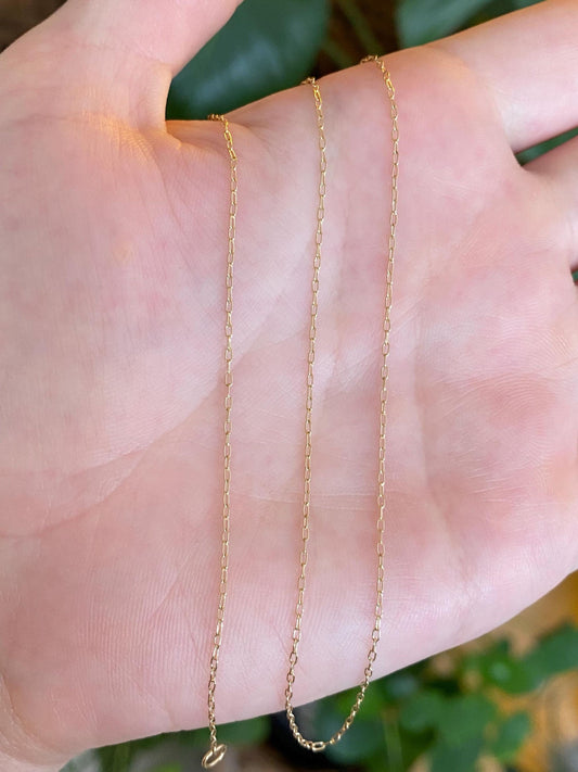 Vintage Solid 14k Yellow Gold Cable Chain Necklace - 16 inches