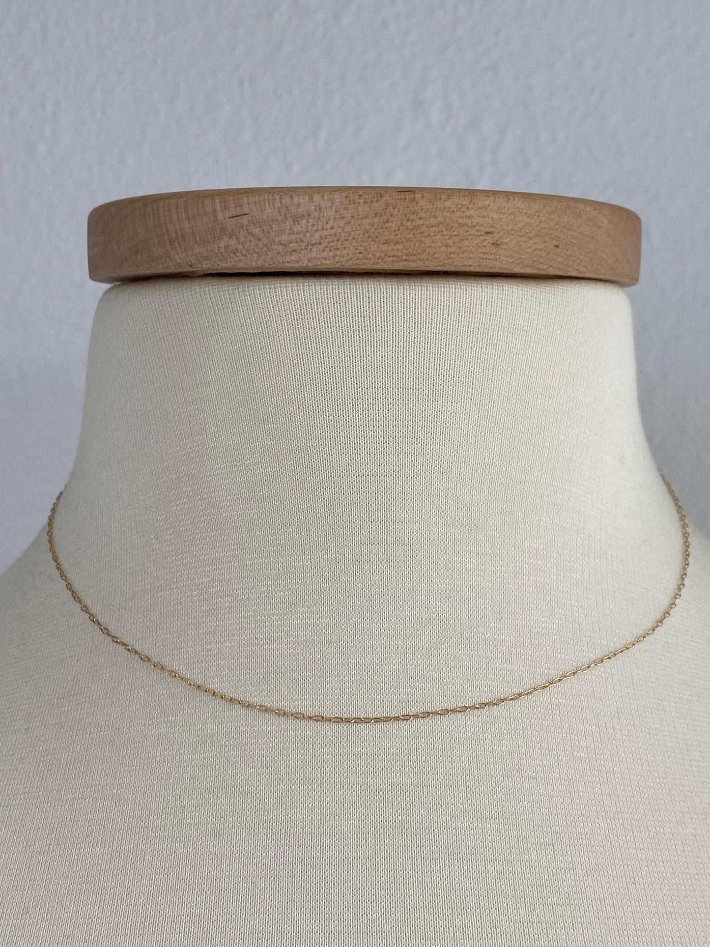 Vintage Solid 14k Yellow Gold Cable Chain Necklace - 16 inches