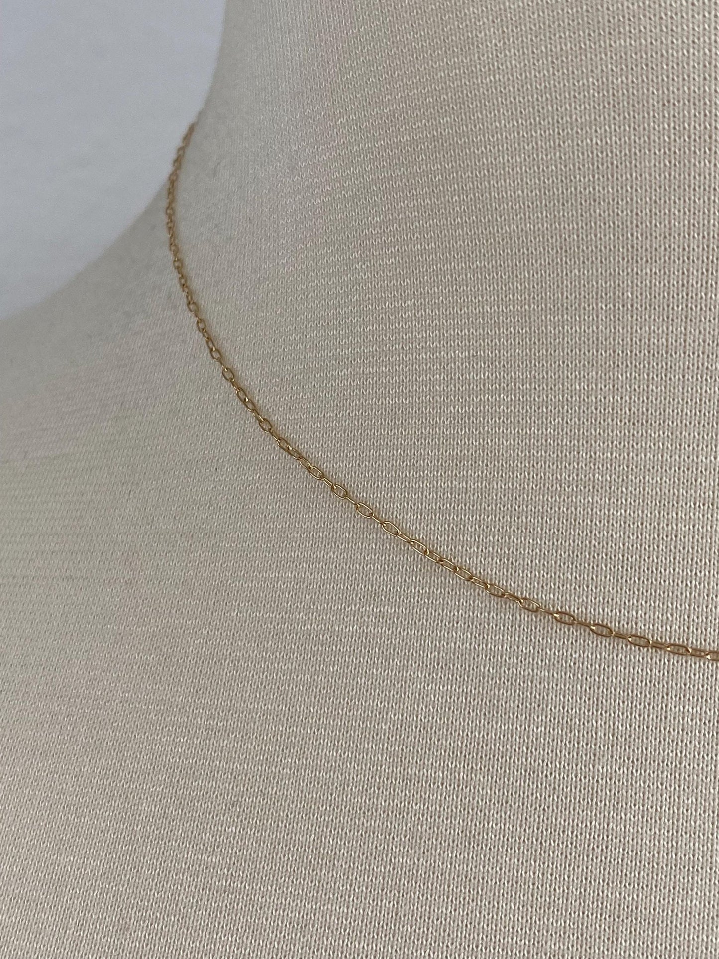 Vintage Solid 14k Yellow Gold Cable Chain Necklace - 16 inches