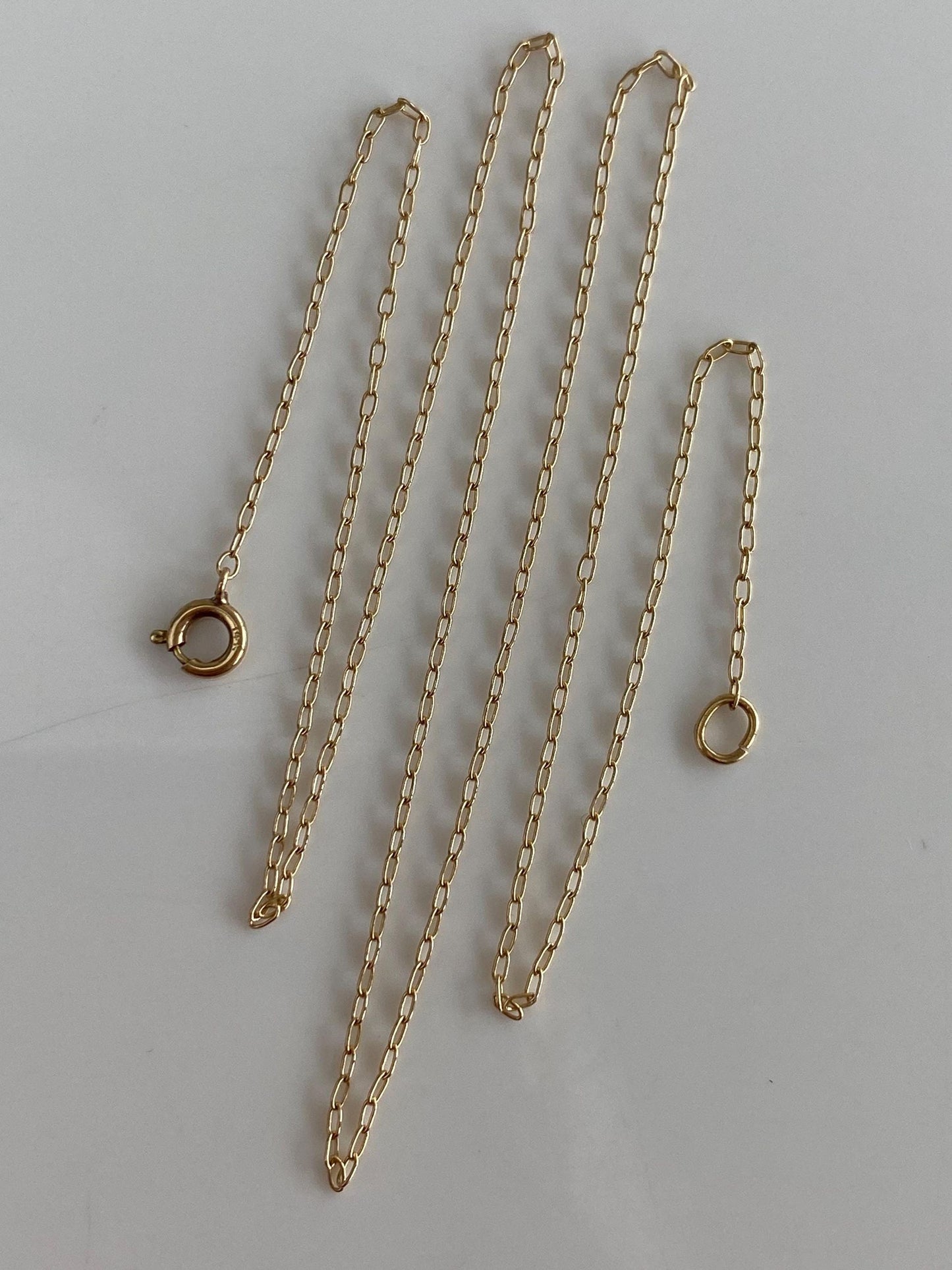 Vintage Solid 14k Yellow Gold Cable Chain Necklace - 16 inches
