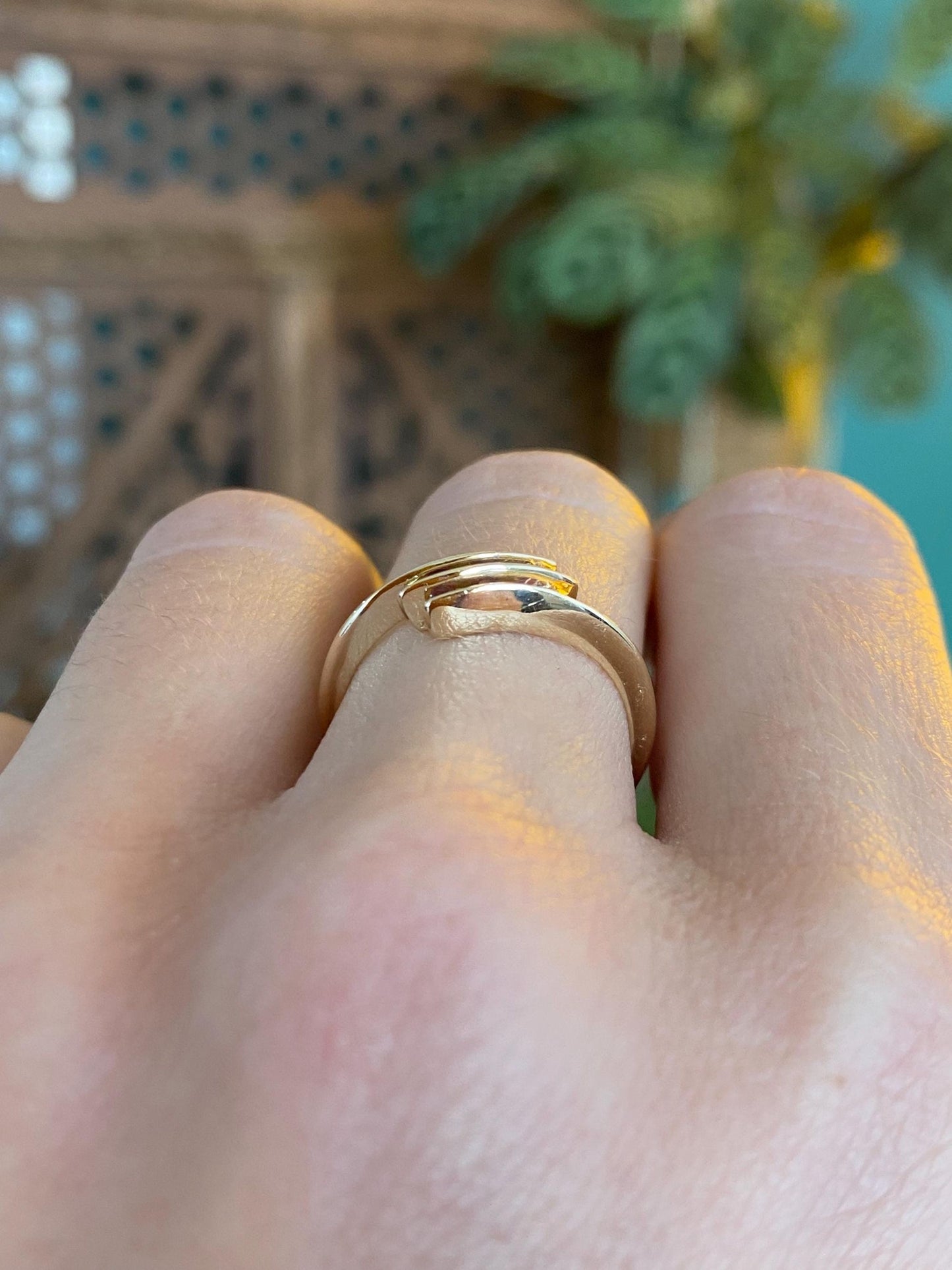 Vintage Solid 14k Yellow Gold Ruby Ring - Size 5.75