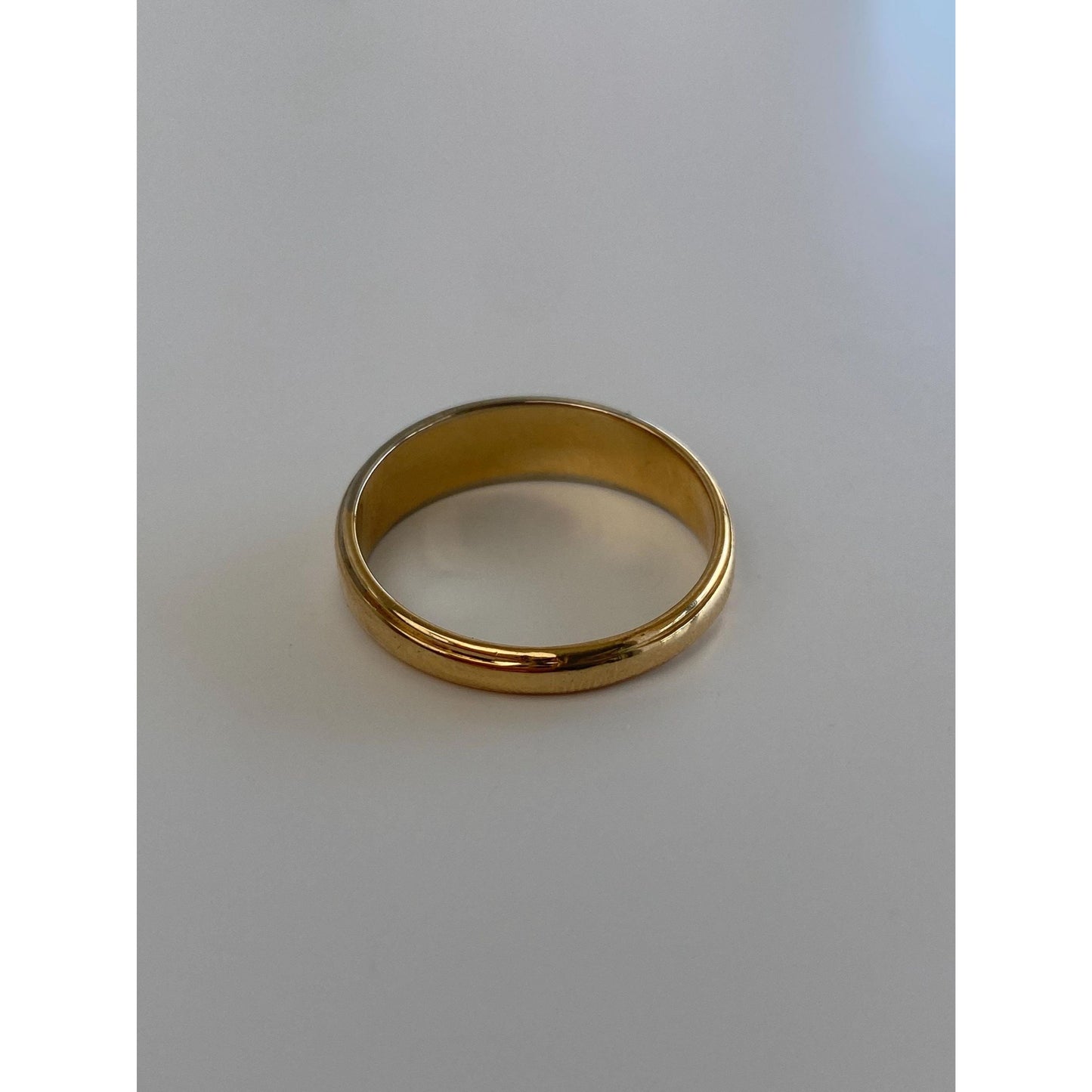 Vintage Solid 14k White & Yellow Gold Tapered Ring Band - Size 9.75