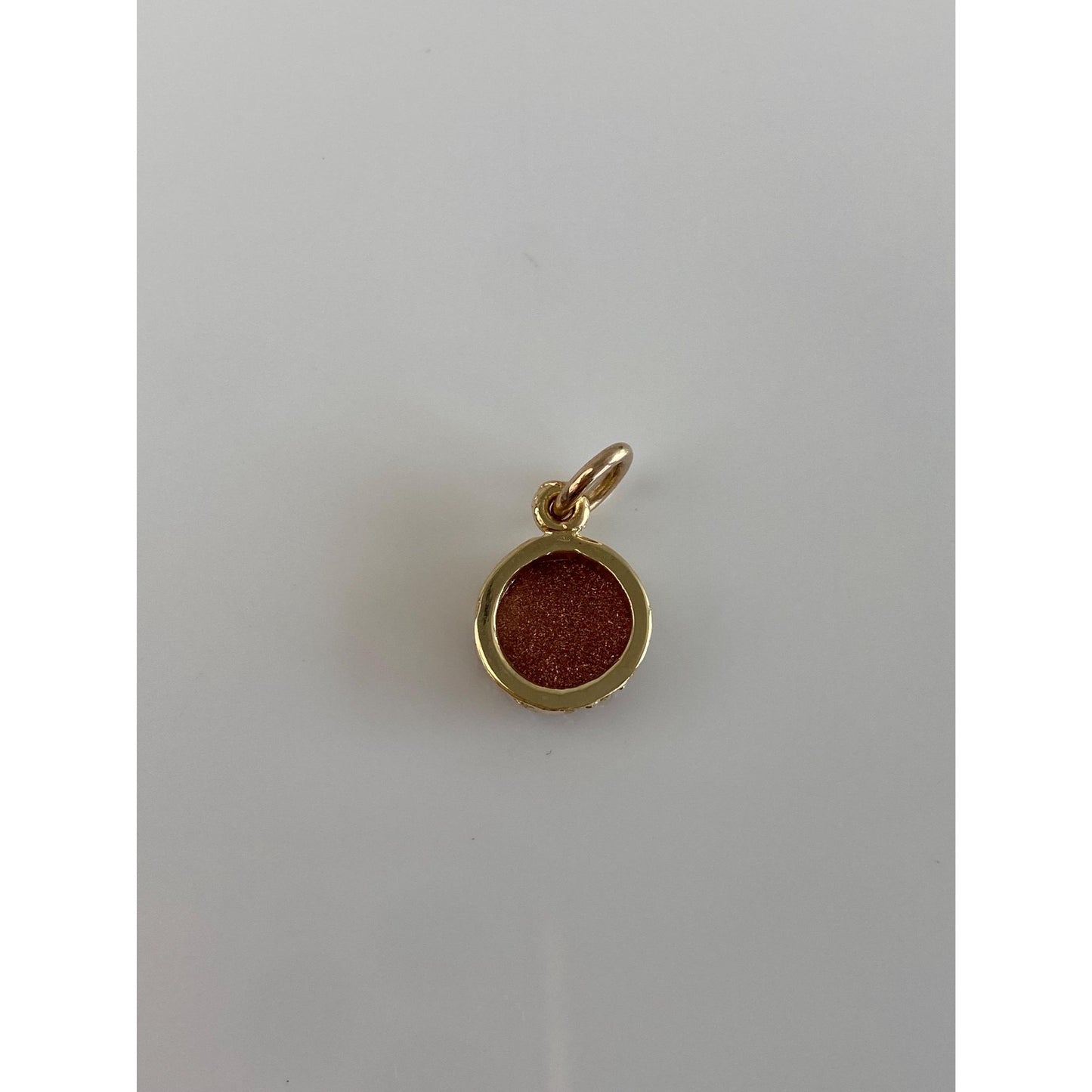 Vintage Solid 14k Yellow Gold Sunstone Charm