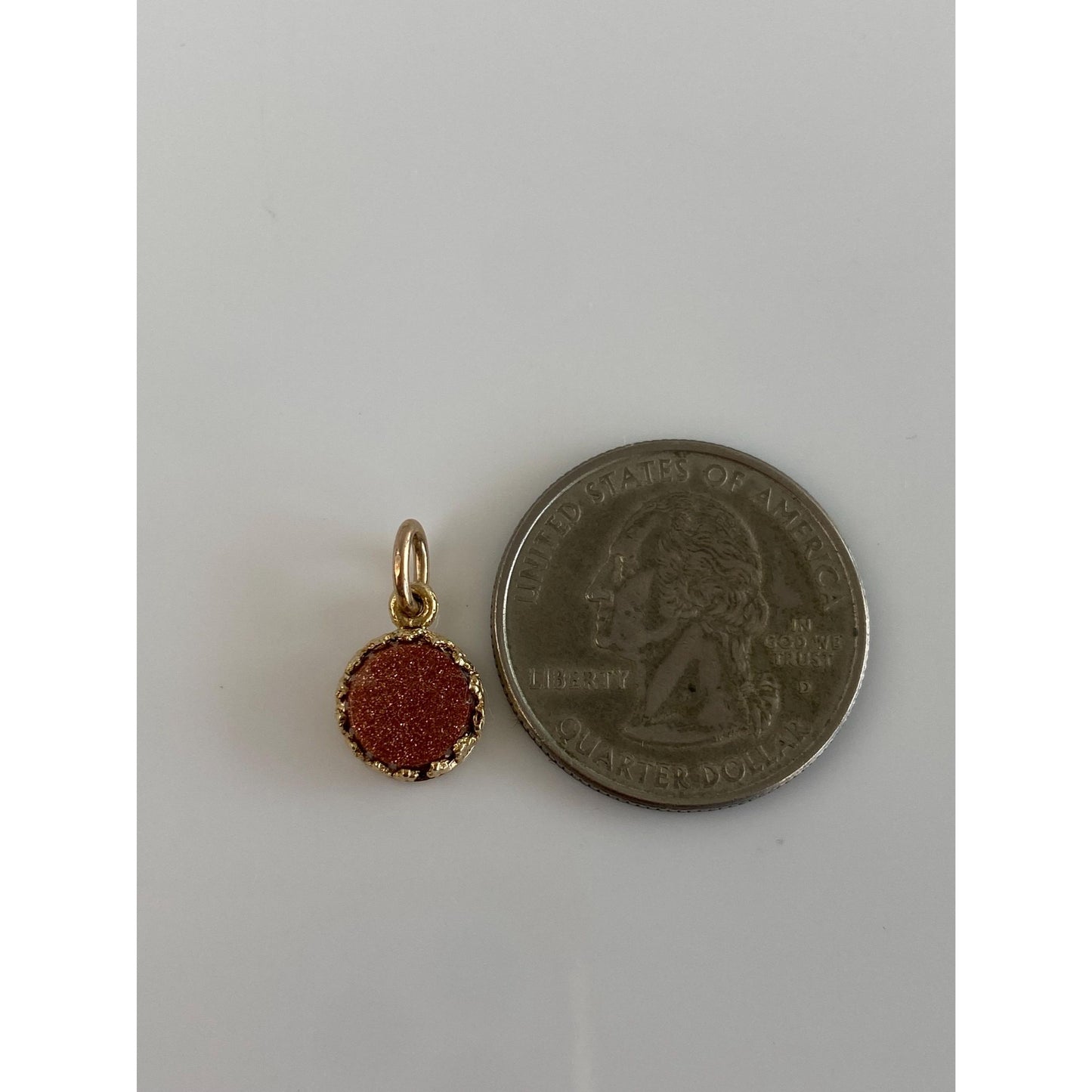 Vintage Solid 14k Yellow Gold Sunstone Charm