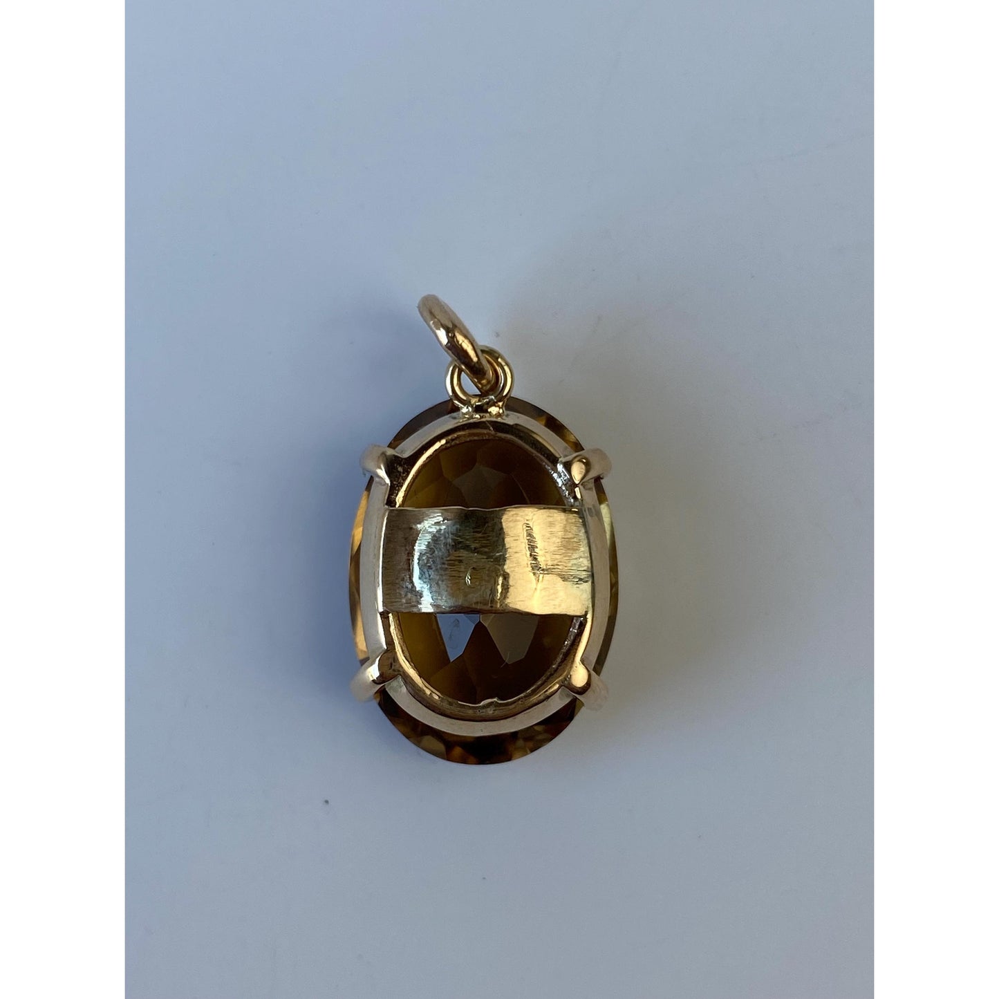 Vintage Solid 14k Yellow Gold Smokey Quartz Charm