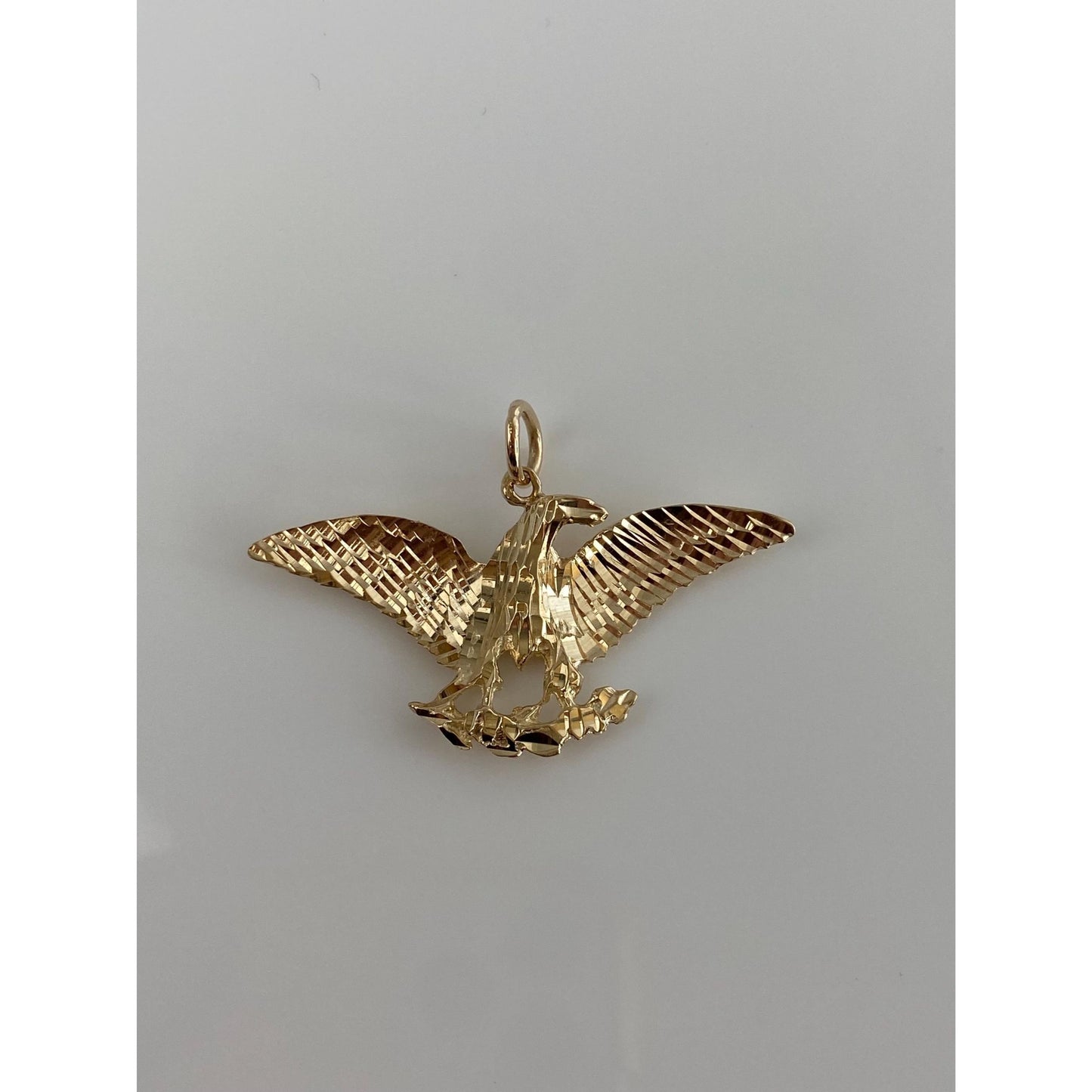 Vintage Solid 10k Yellow Gold Diamond Cut Eagle Charm