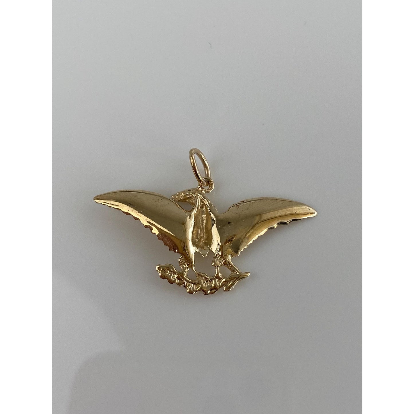 Vintage Solid 10k Yellow Gold Diamond Cut Eagle Charm
