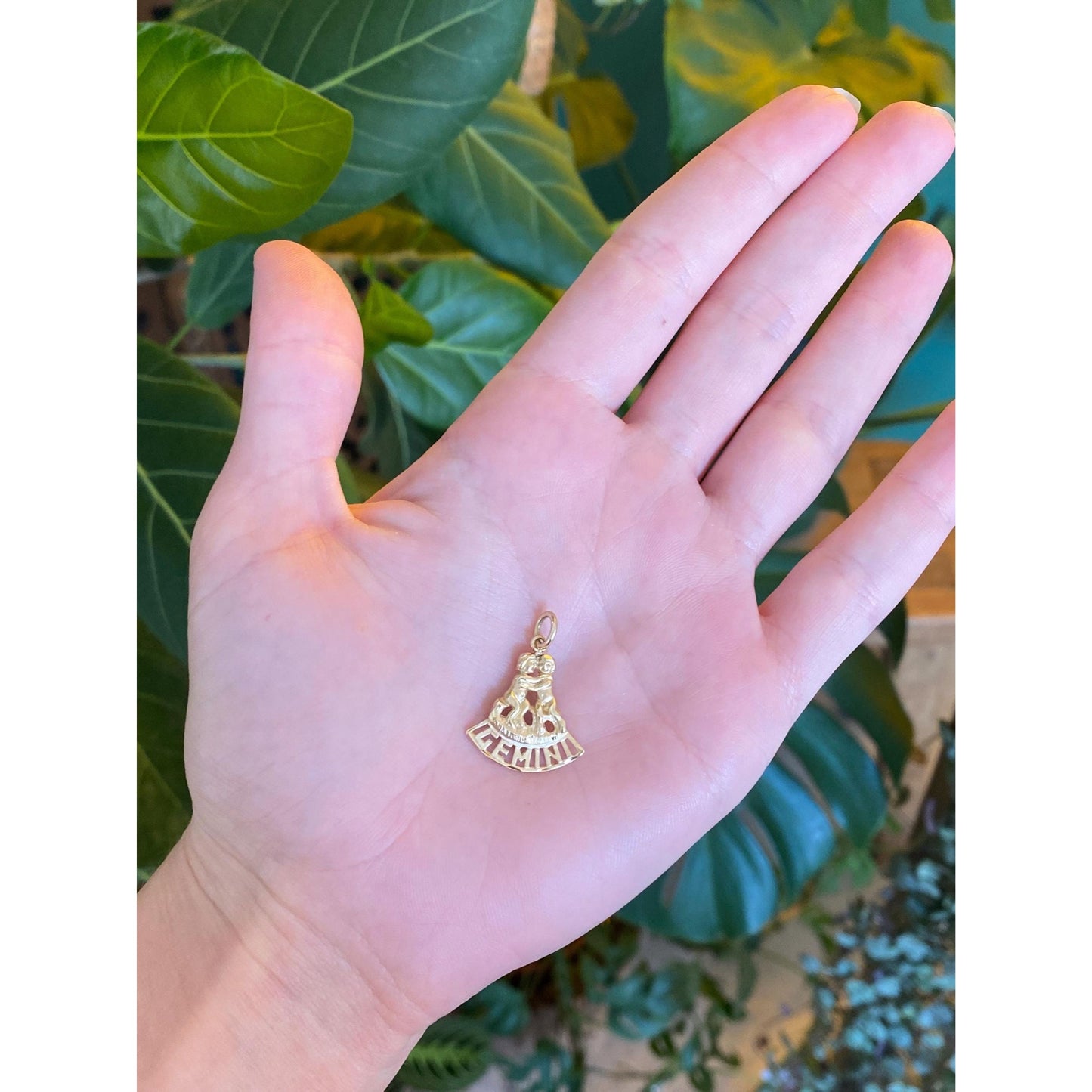 Vintage Solid 14k Yellow Gold Gemini Charm