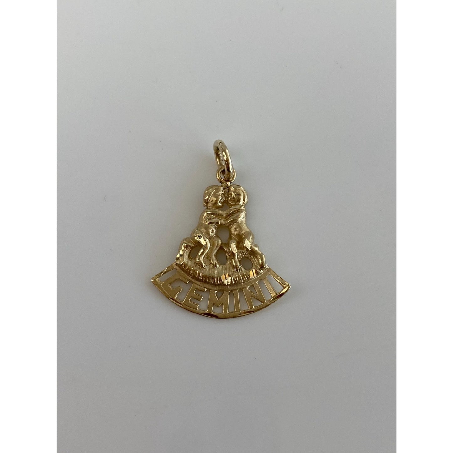 Vintage Solid 14k Yellow Gold Gemini Charm