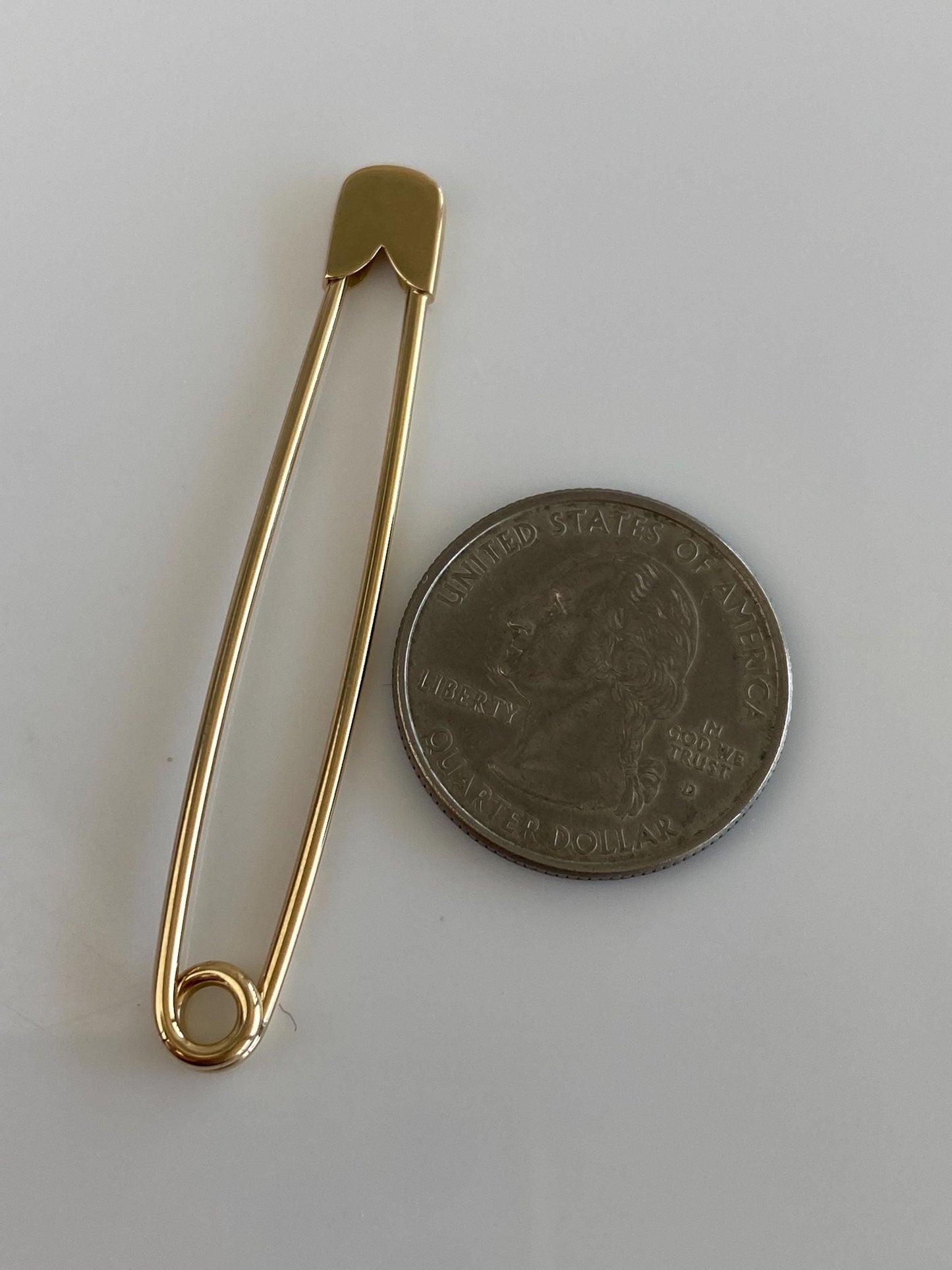 Vintage Solid 14k Yellow Gold Safety Pin