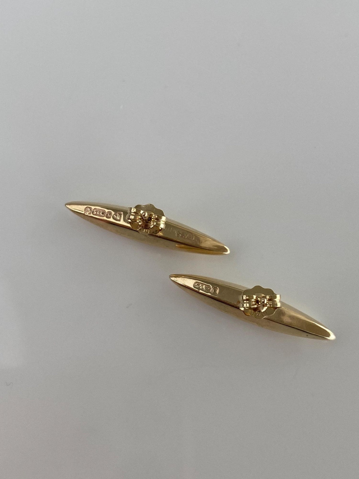Vintage 9k Yellow Gold Domed Stud Earrings