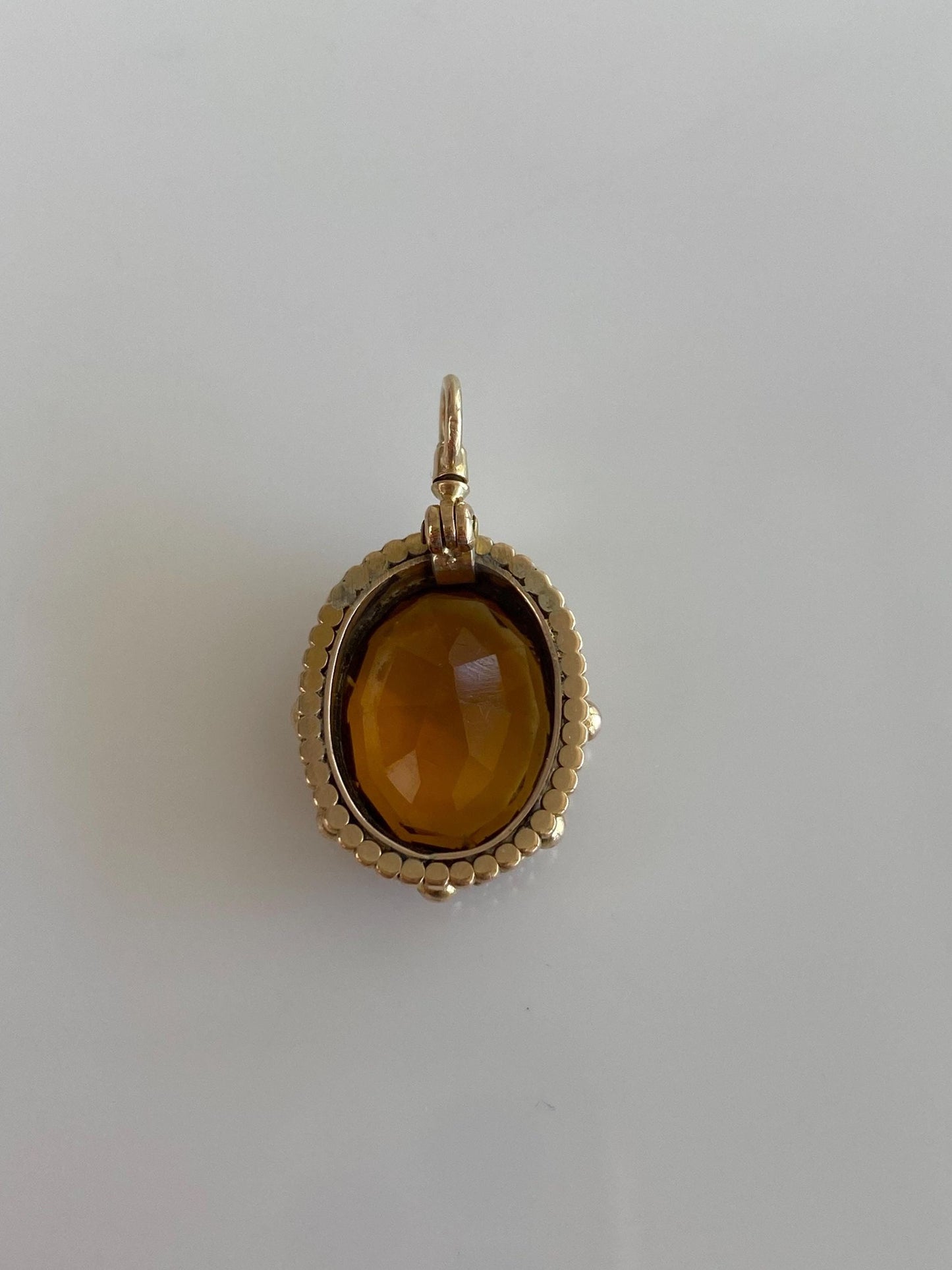 Vintage Solid 10k Yellow Gold Citrine Charm