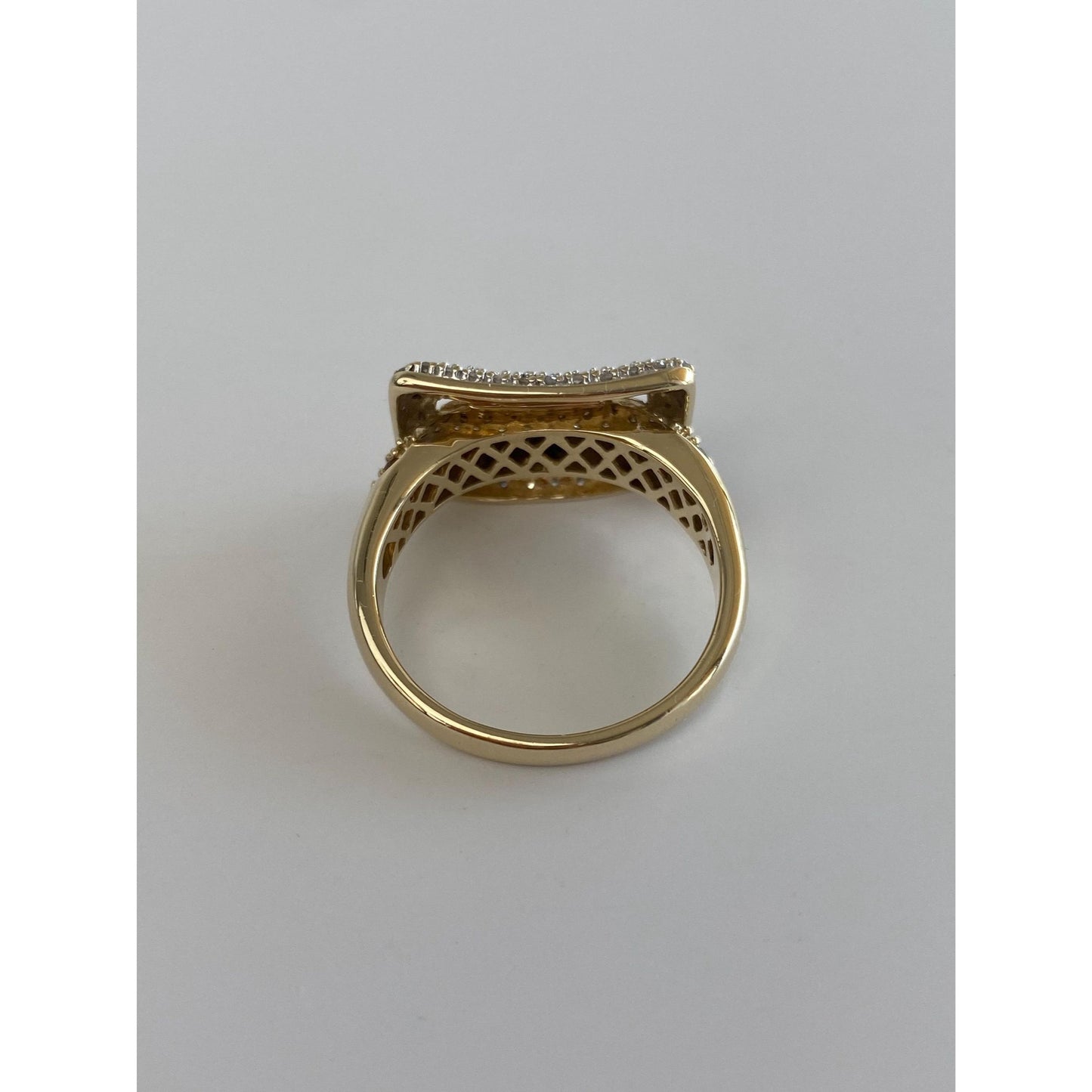 Vintage Solid 14k Yellow Gold Diamond Citrine Ring - Size 10