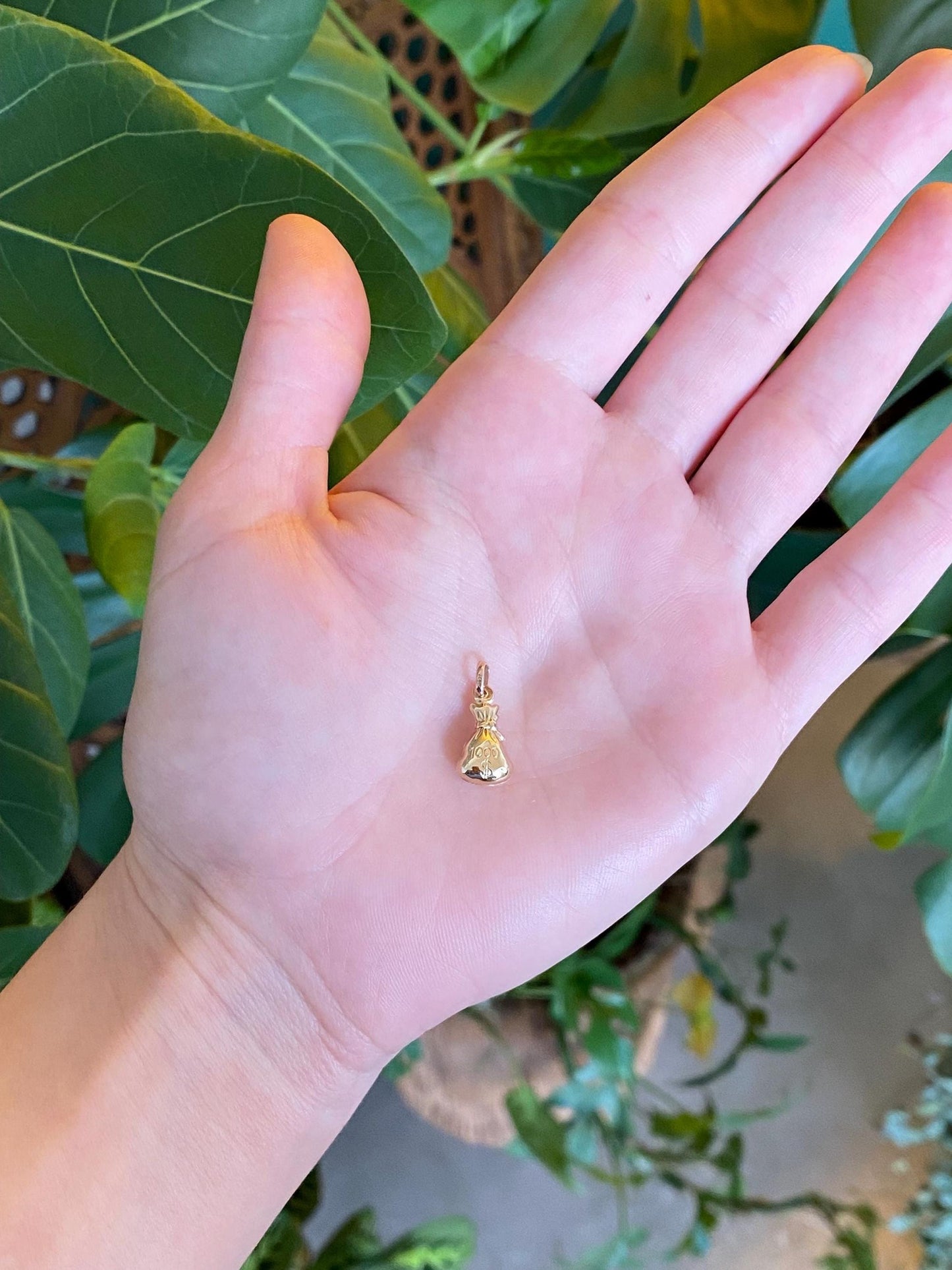 Vintage 14k Yellow Gold Money Bag Charm