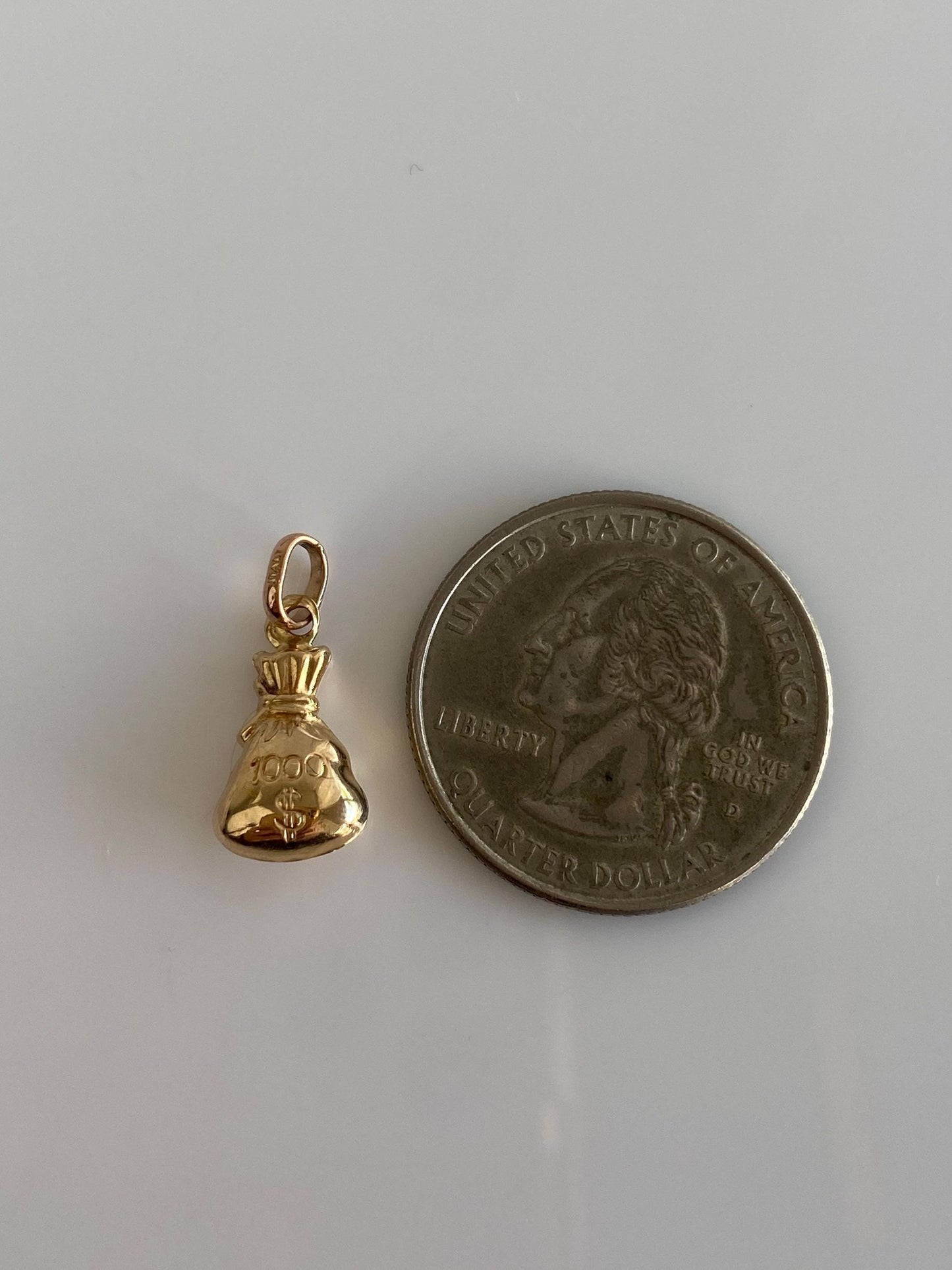Vintage 14k Yellow Gold Money Bag Charm