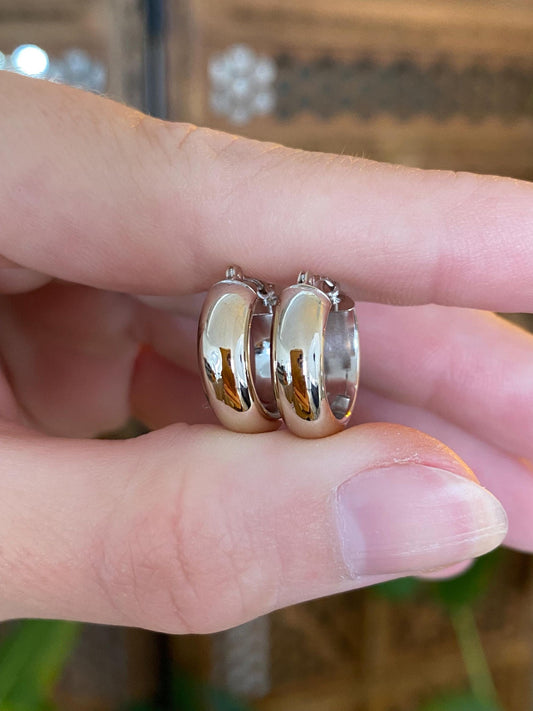 Vintage 14k White Gold Hoop Earrings
