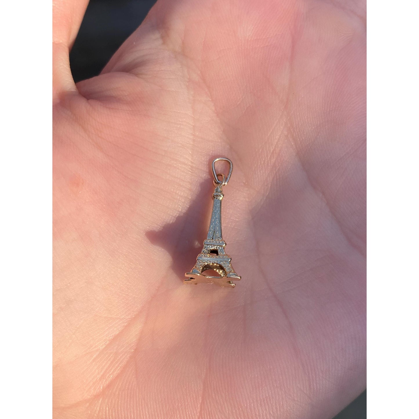 Vintage Solid 18k Yellow Gold Eiffel Tower Charm