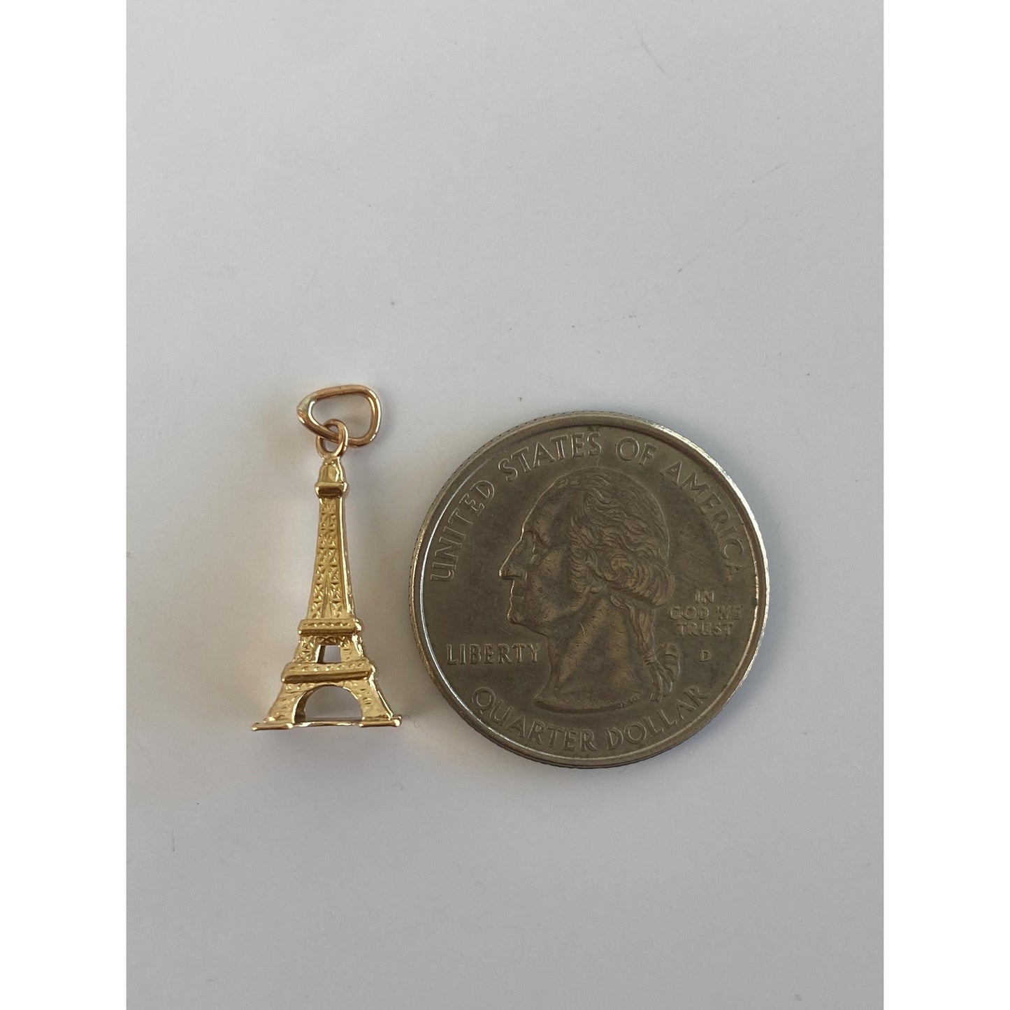 Vintage Solid 18k Yellow Gold Eiffel Tower Charm