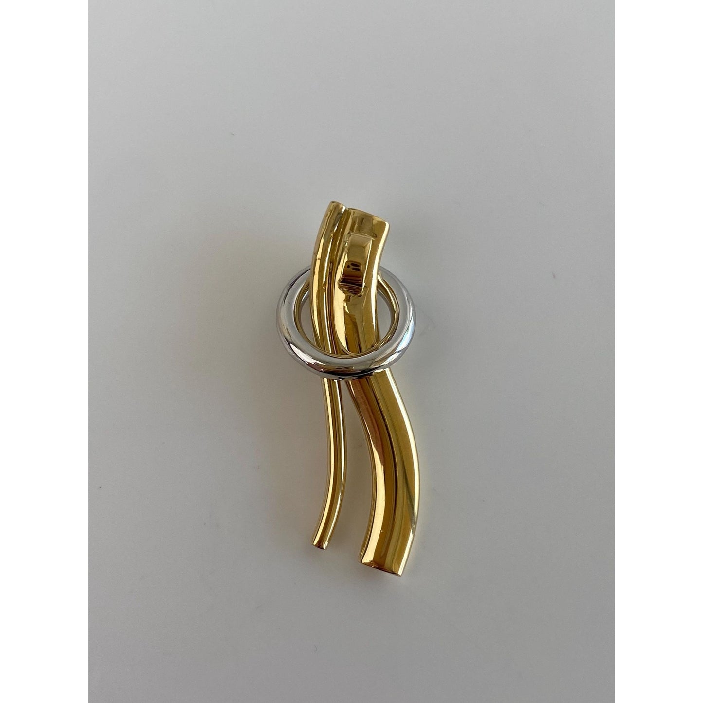 Vintage Solid 18k White & Yellow Gold Diamond Charm