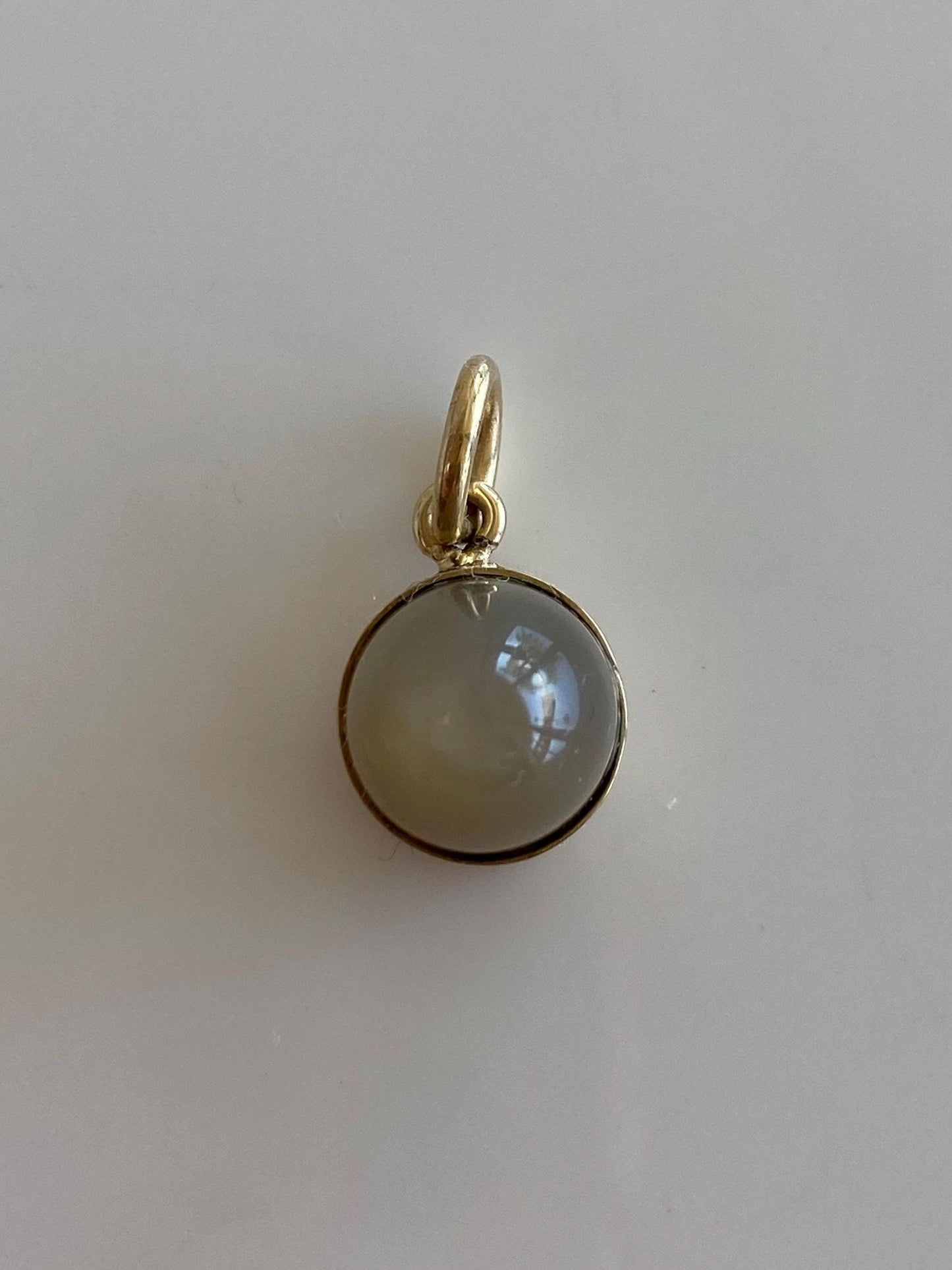 Vintage Solid 14k Yellow Gold Grey Tigers Eye Bullet Charm